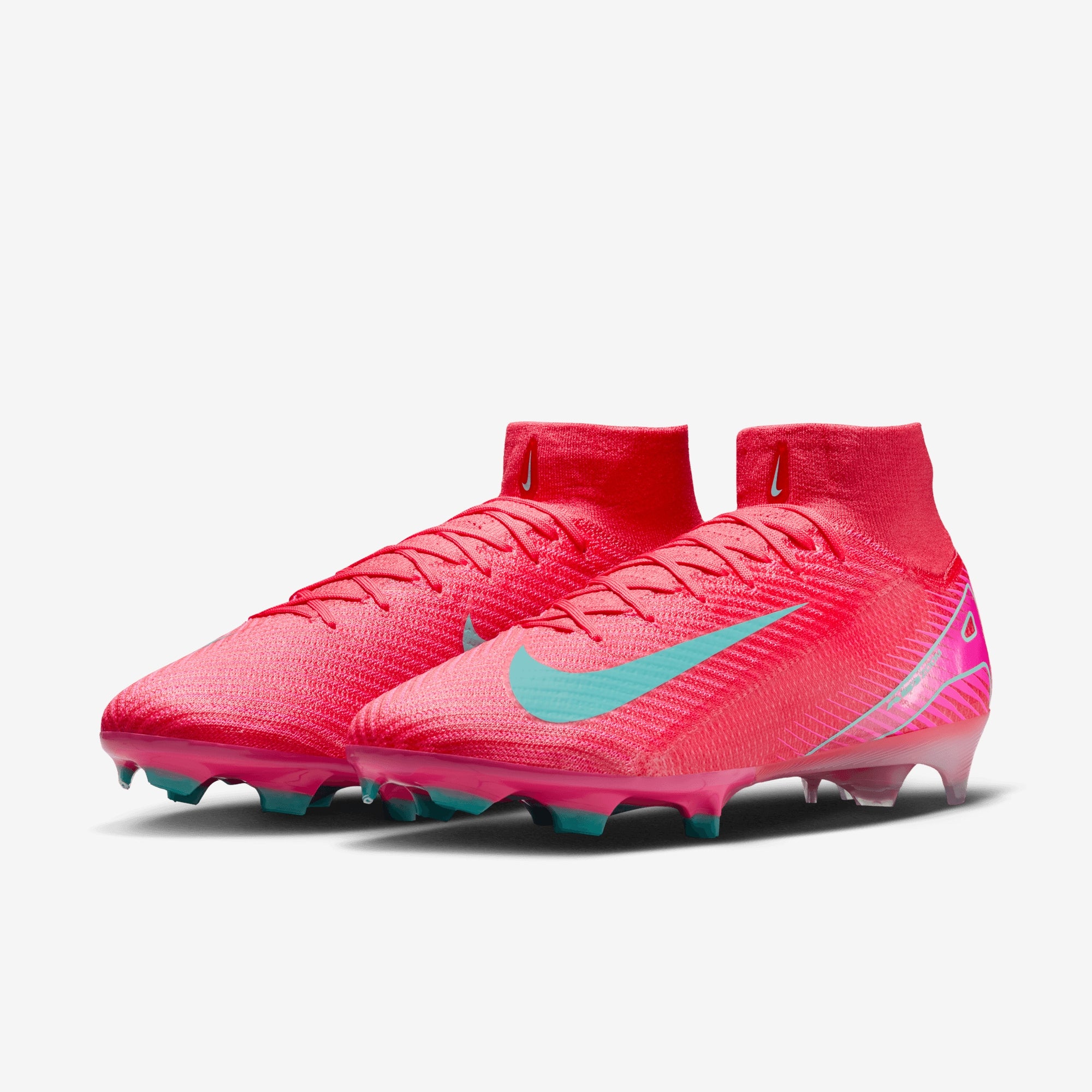 Nike Mercurial Superfly 10 Elite FG High-Top Soccer Cleats - Ember Glow/Aurora Green