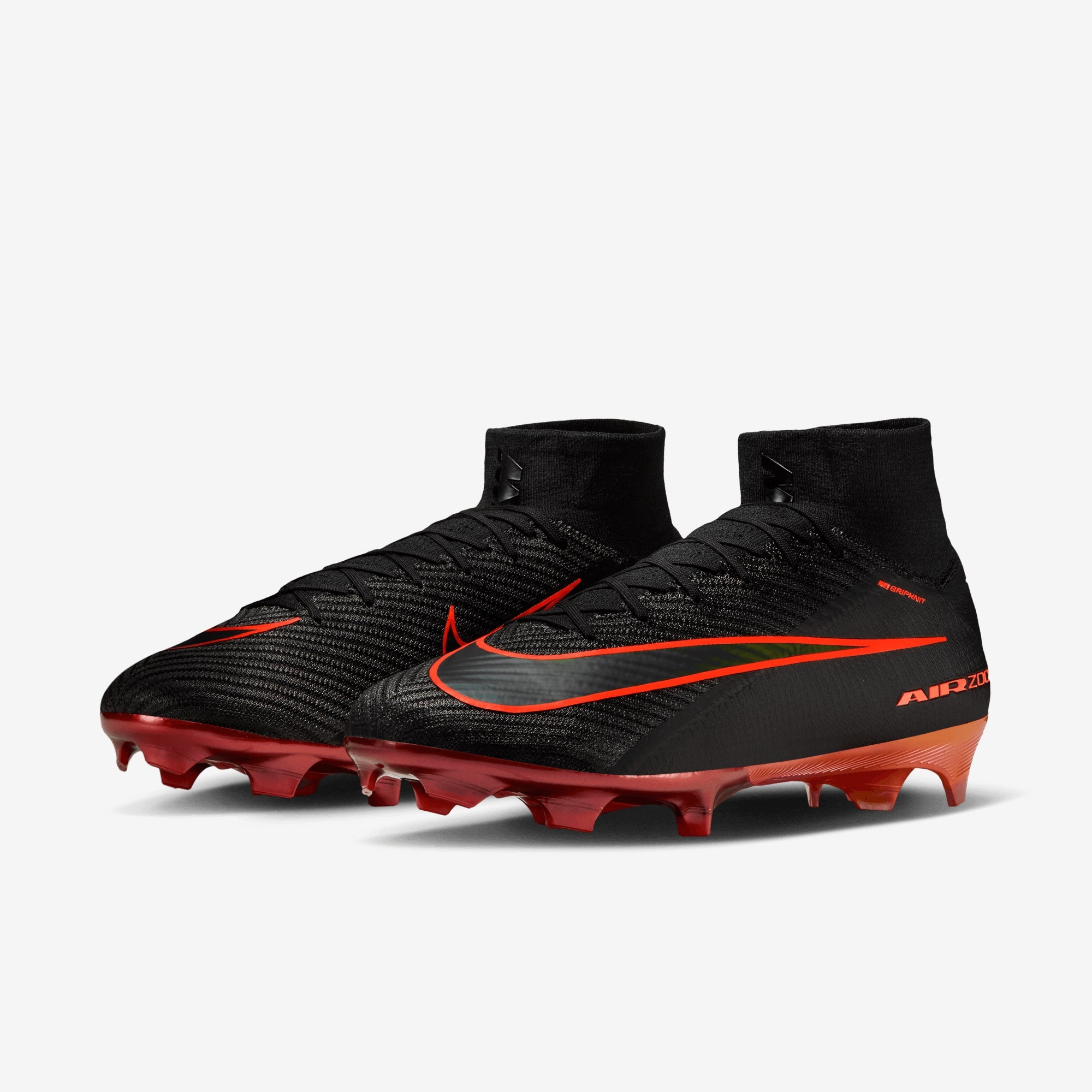 Nike Mercurial Superfly 10 Elite LV8 Firm-Ground High-Top Soccer Cleats - Black/Hyper Crimson