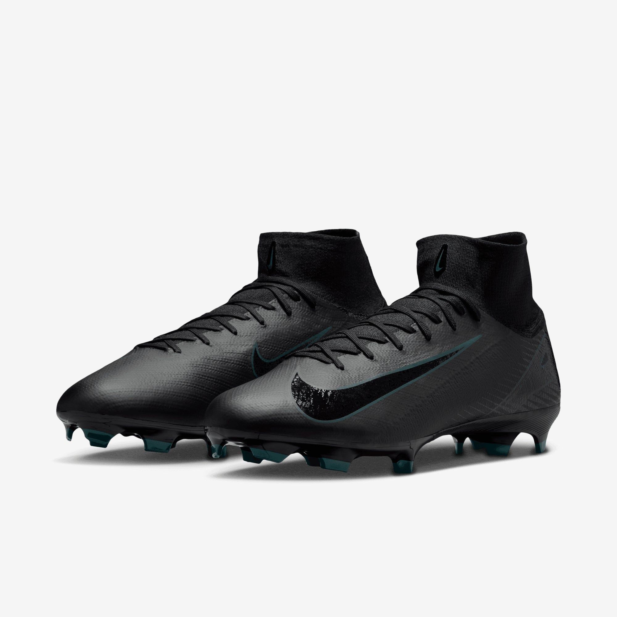 Nike Mercurial Superfly 10 Pro FG High-Top Soccer Cleats - Black/Black-Deep Jungle