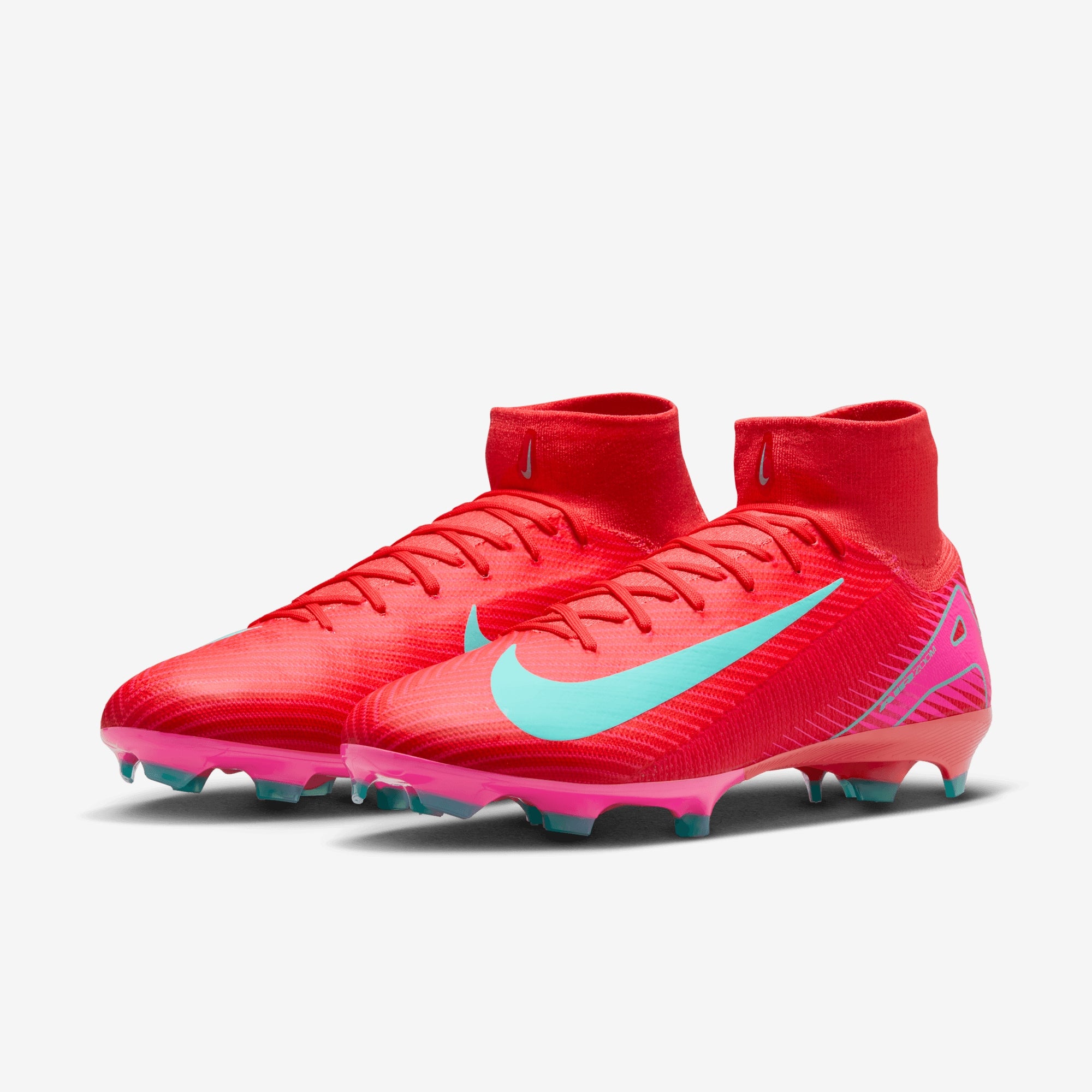 Nike Mercurial Superfly 10 Pro FG High-Top Soccer Cleats - Ember Glow/Aurora Green