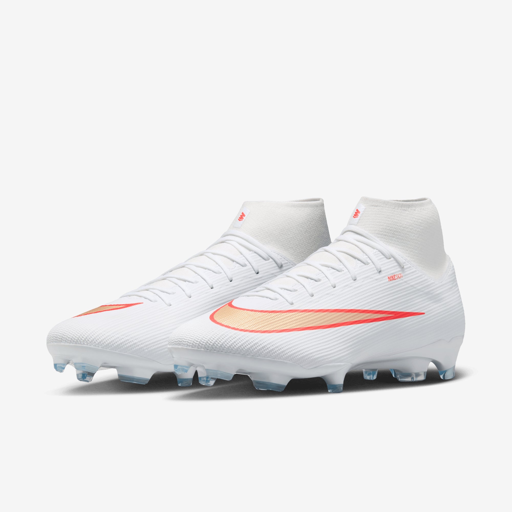 Nike Mercurial Superfly 11 Academy Multi-Ground High-Top Soccer Cleats - White/Blur-Bright Crimson