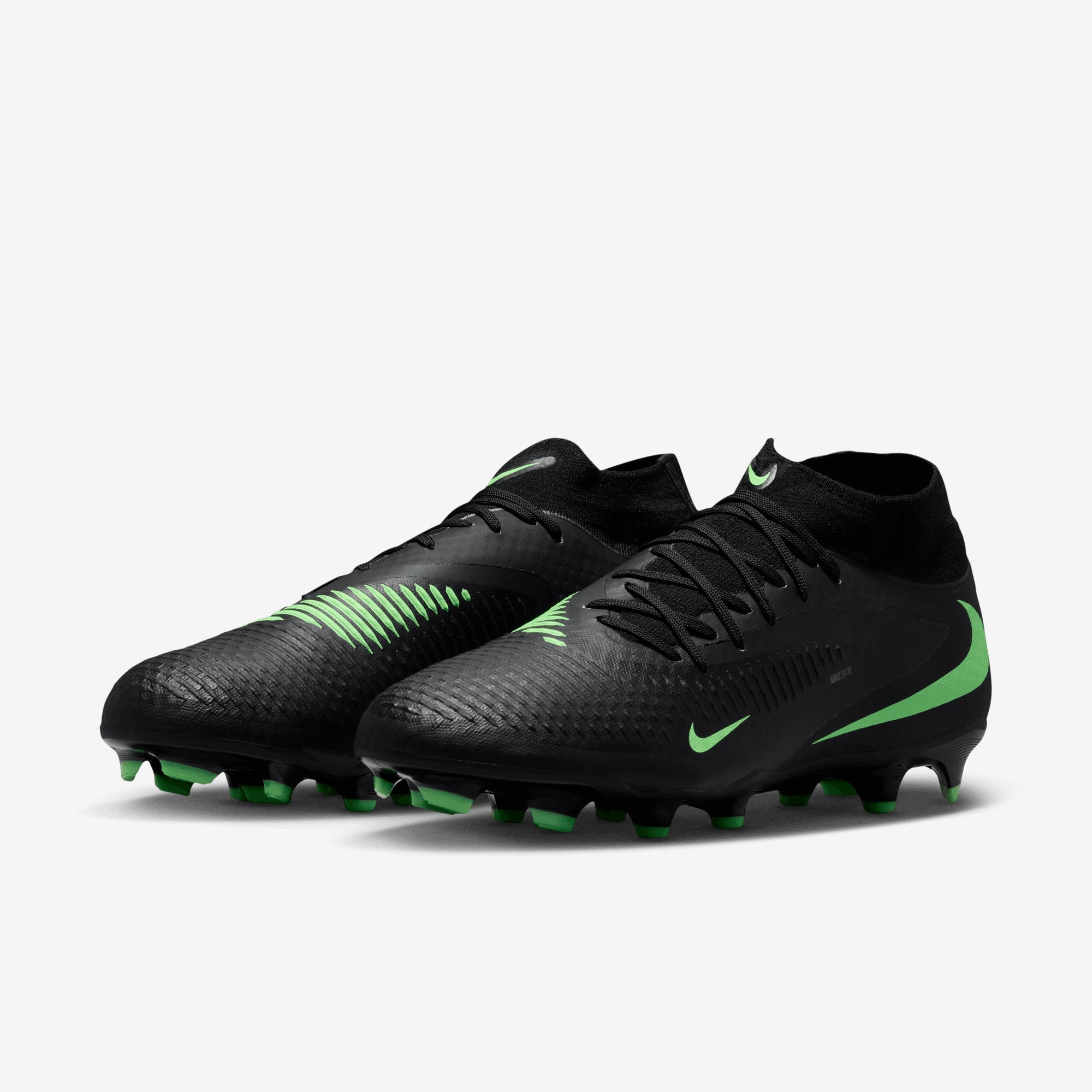 Nike Phantom 6 High Academy Multi-Ground Soccer Cleats - Black/Illusion Green-Black
