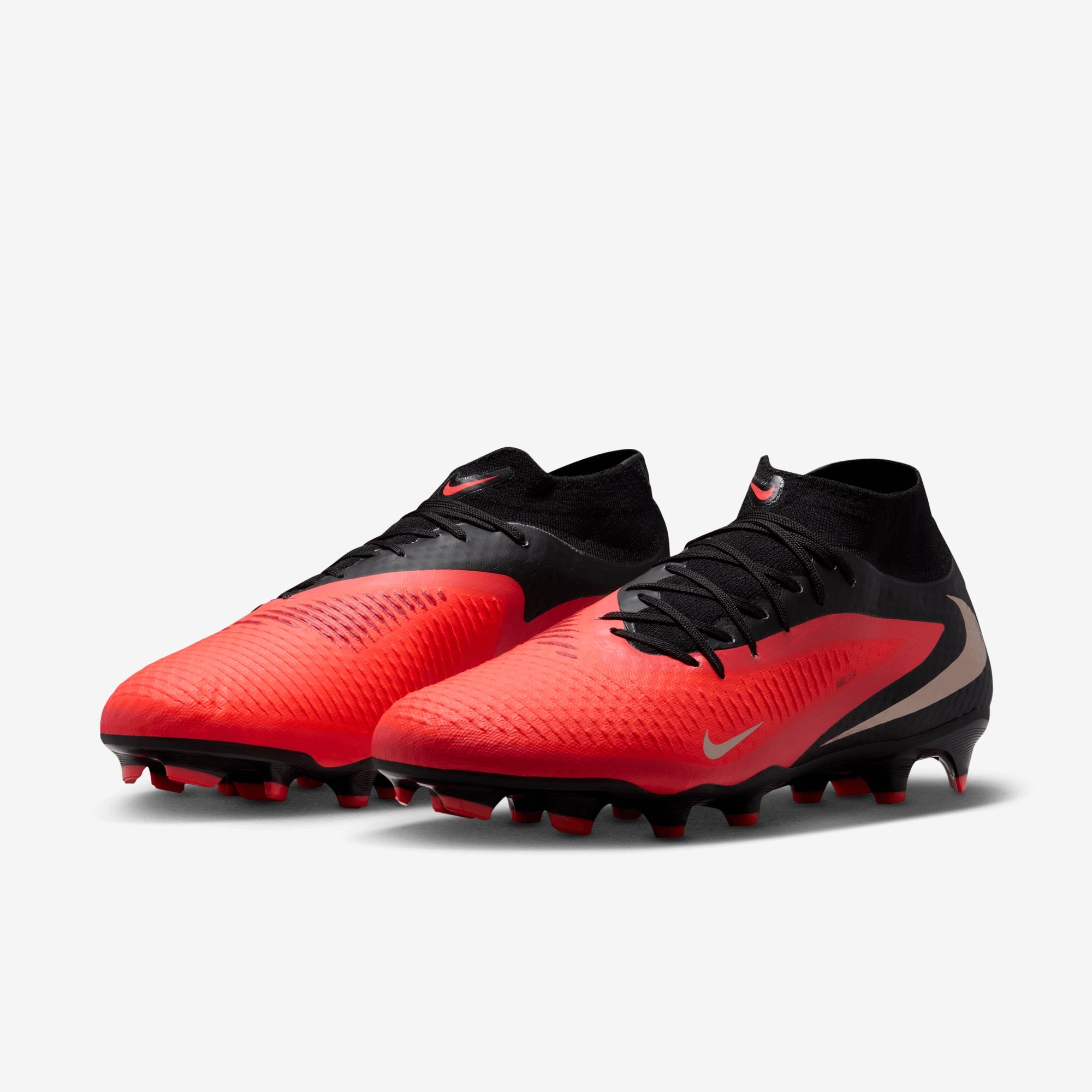Nike Phantom 6 High Academy Multi-Ground Soccer Cleats - Bright Crimson/Blur-Black