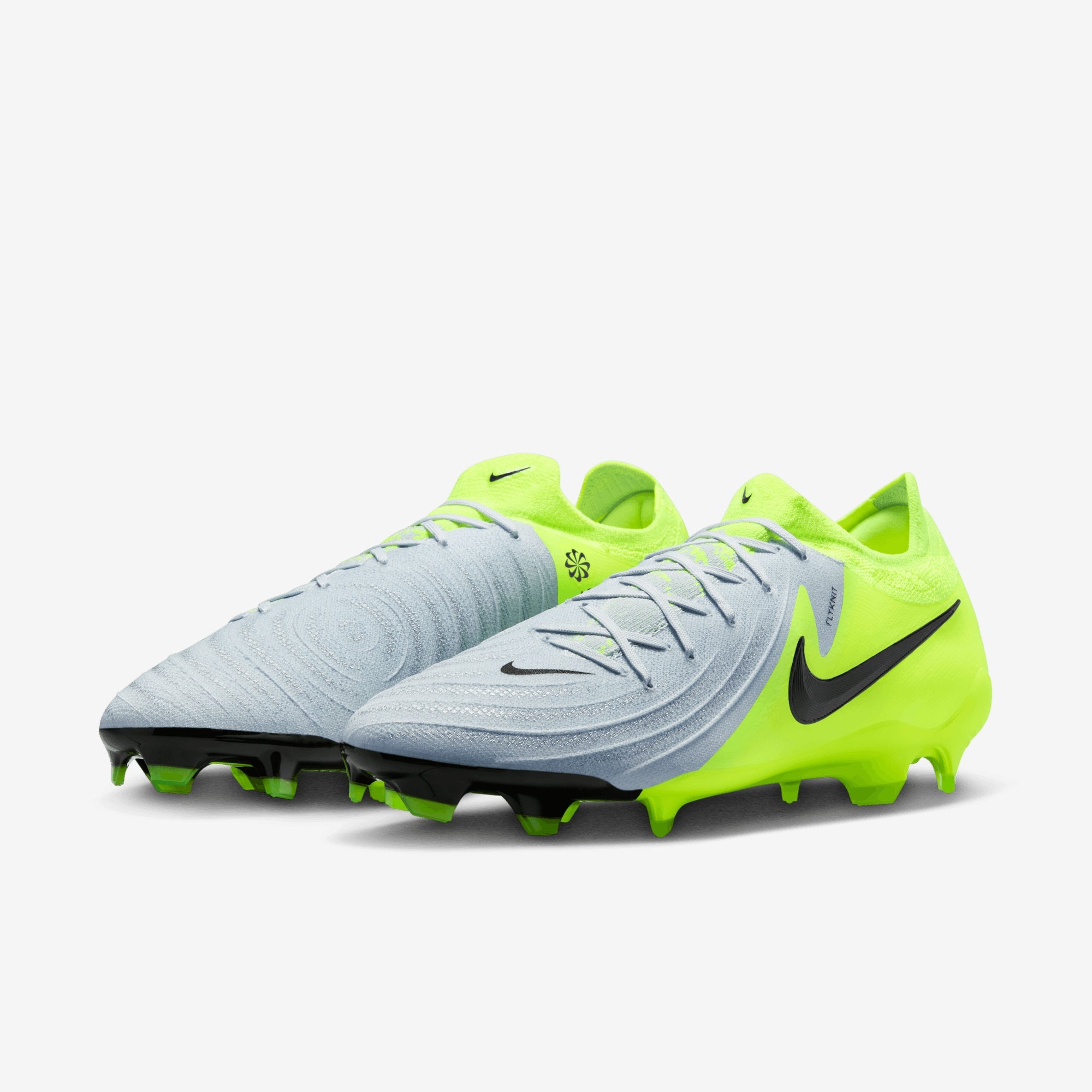 Nike Phantom GX 2 Pro FG Low-Top Soccer Cleats - Metallic Silver/Black-Volt