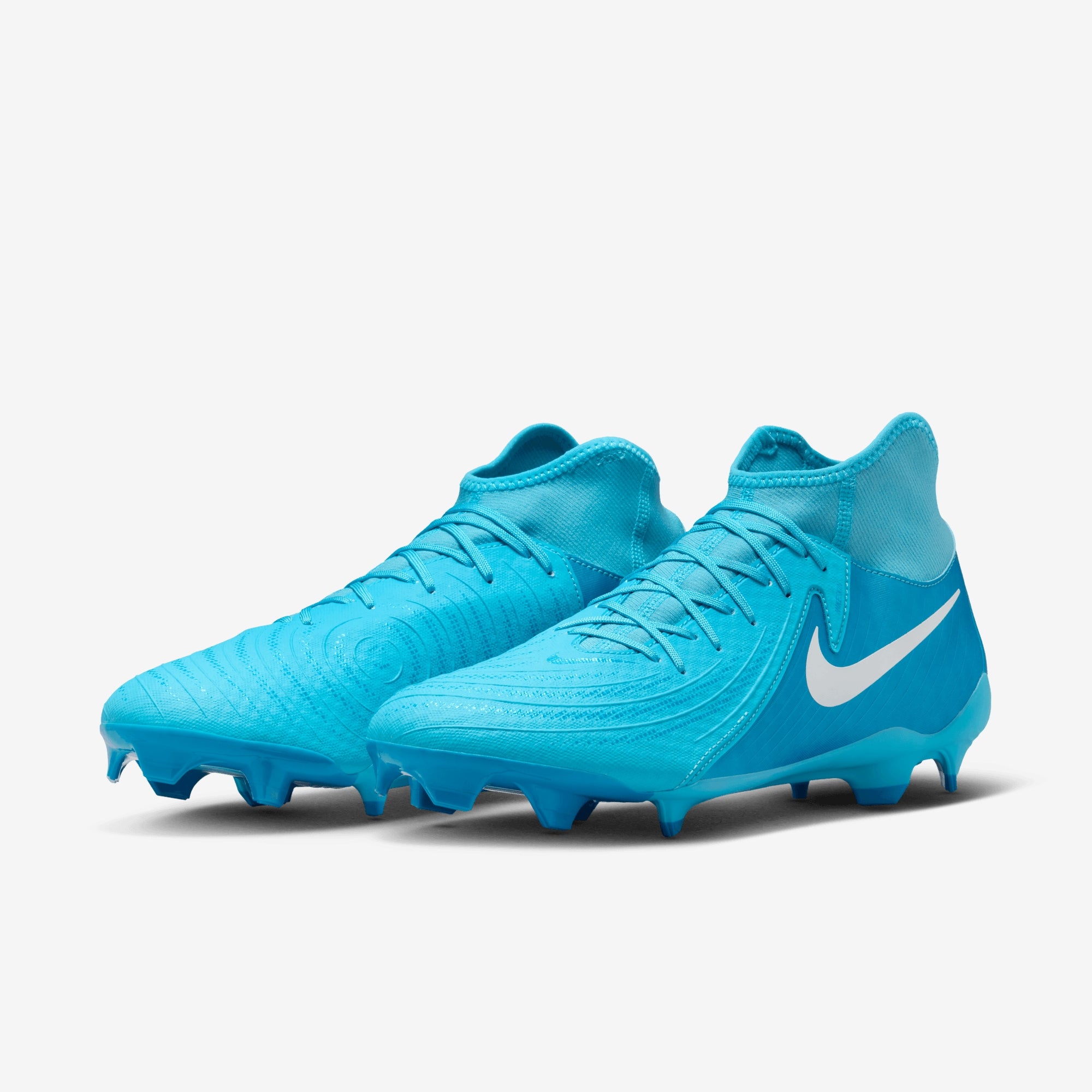 Nike Phantom Luna 2 Academy MG High-Top Soccer Cleats - Blue Fury/White