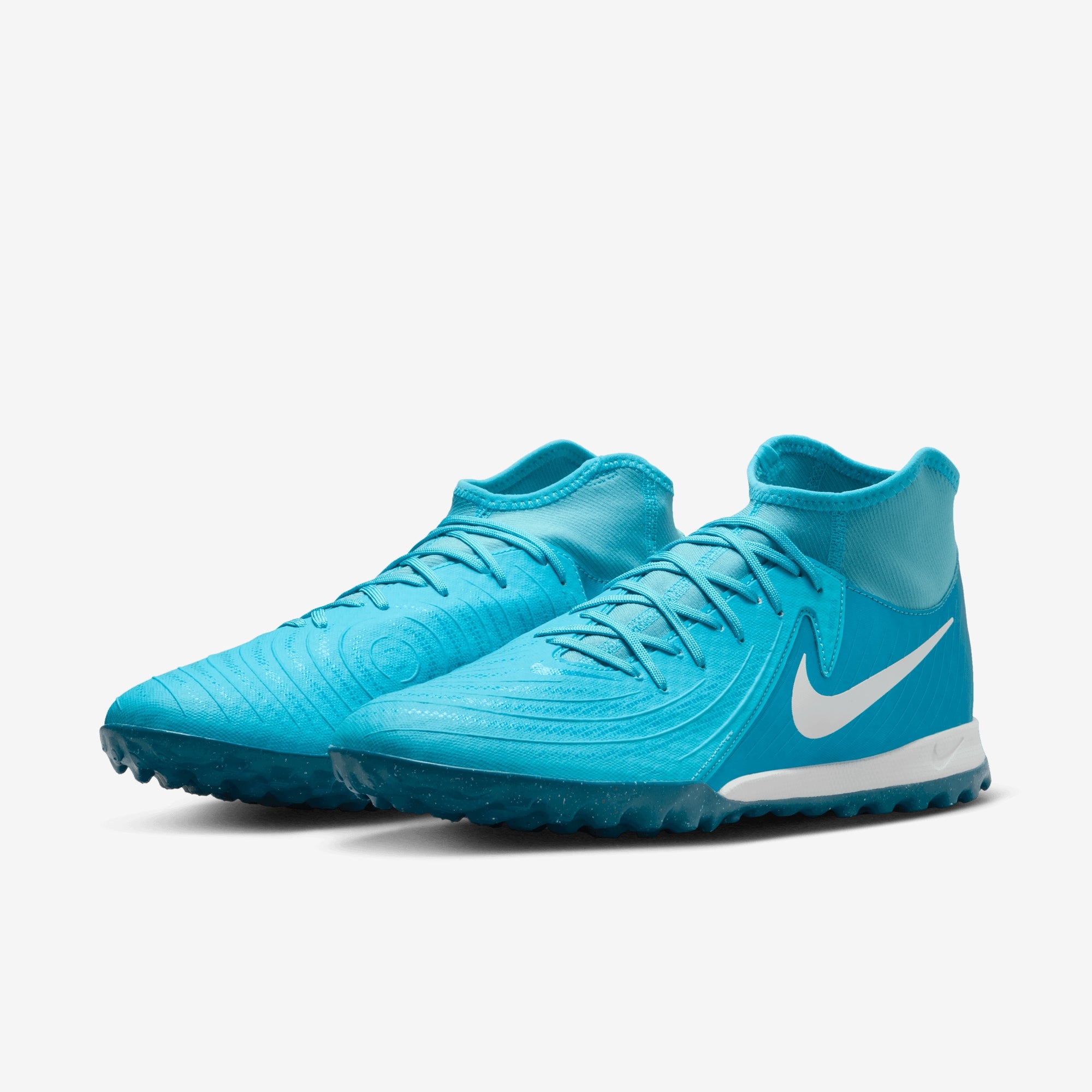 Nike Phantom Luna 2 Academy TF High-Top Soccer Shoes - Blue Fury/White