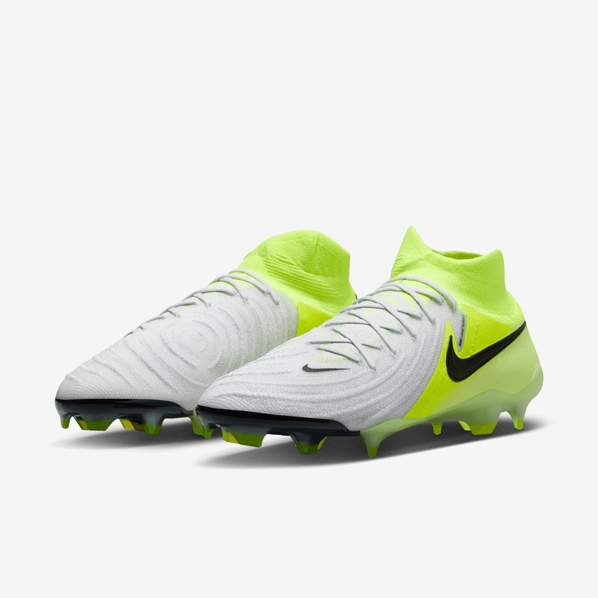 Nike Phantom Luna 2 Elite FG High-Top Soccer Cleats - Metallic Silver/Black-Volt