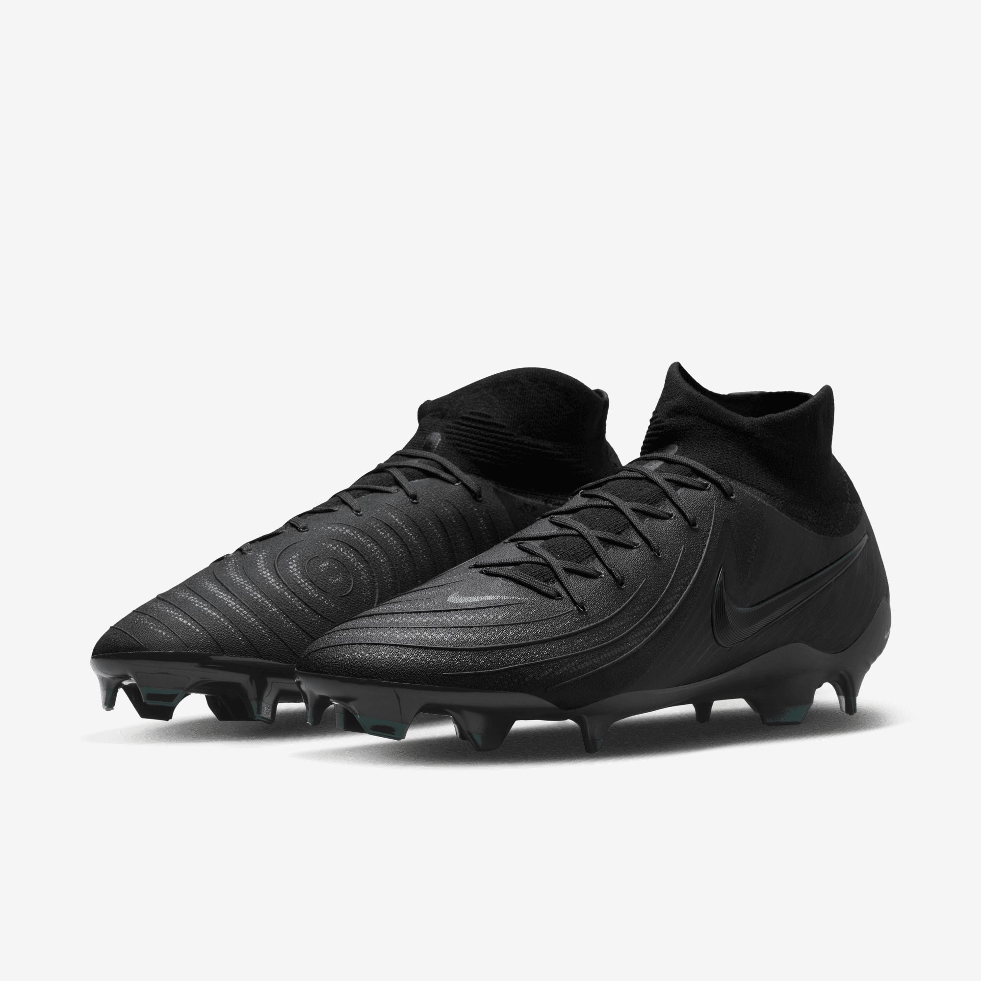 Nike Phantom Luna 2 Pro FG High-Top Soccer Cleats - Black/Black-Deep Jungle