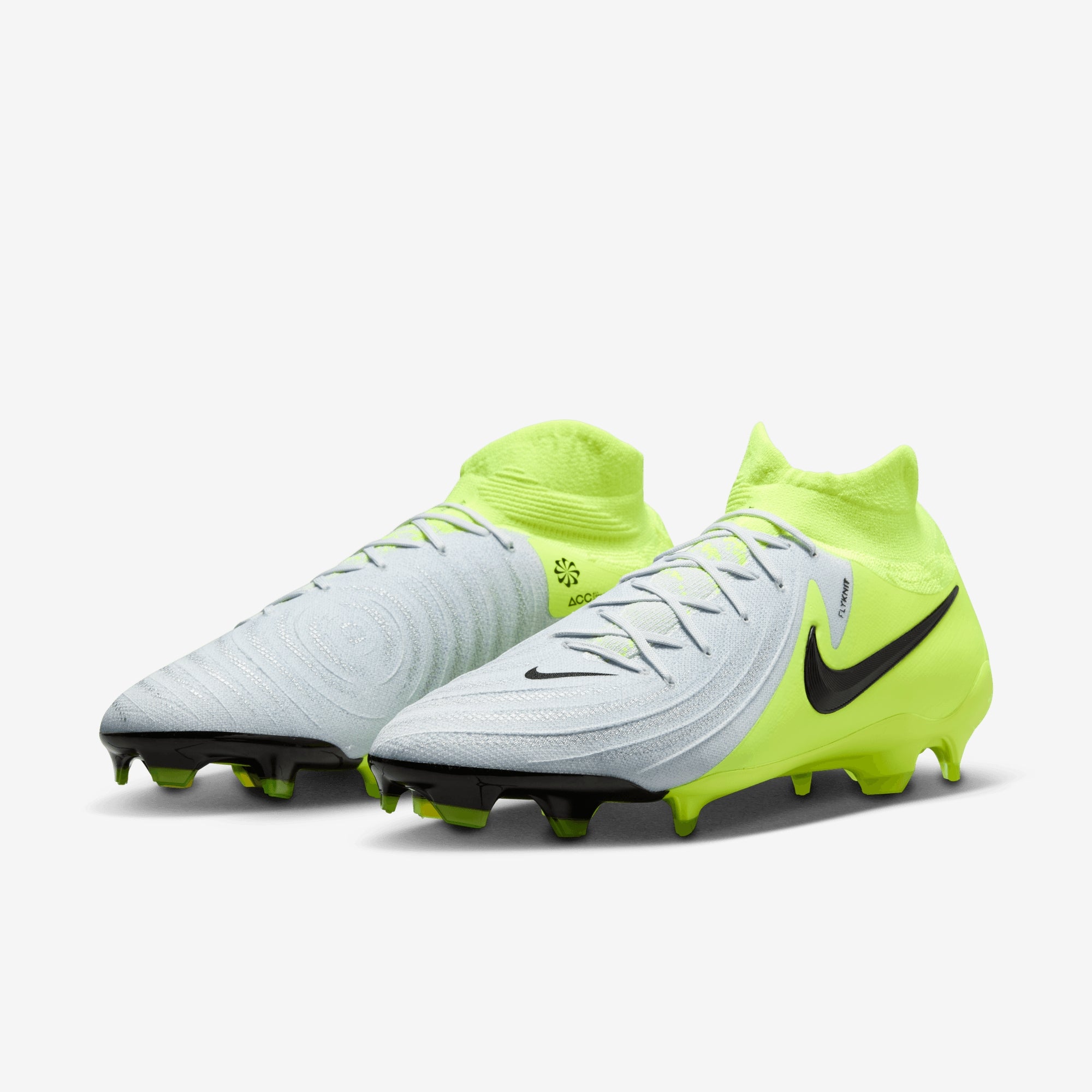 Nike Phantom Luna 2 Pro FG High-Top Soccer Cleats - Metallic Silver/Black-Volt