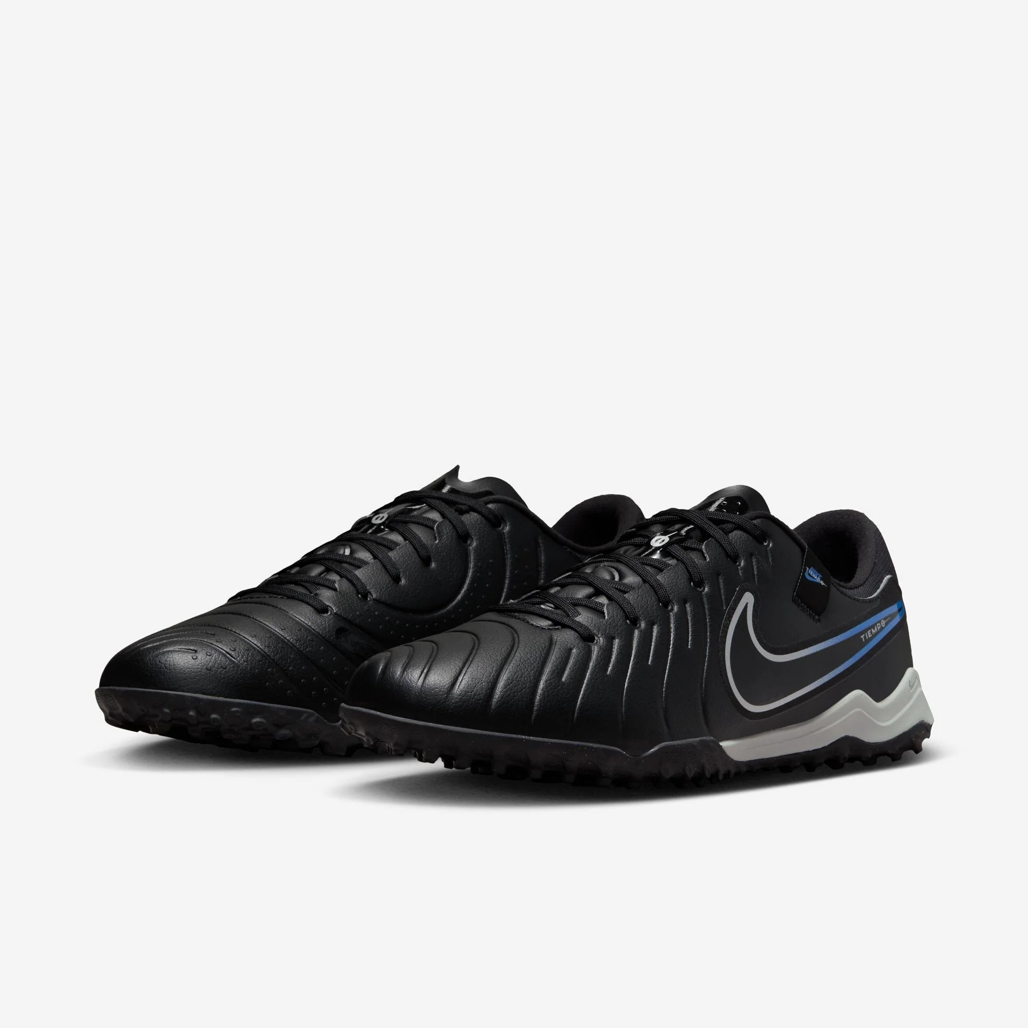 Nike Tiempo Legend 10 Academy TF Low-Top Soccer Shoes - Black/Chrome/Hyper Royal