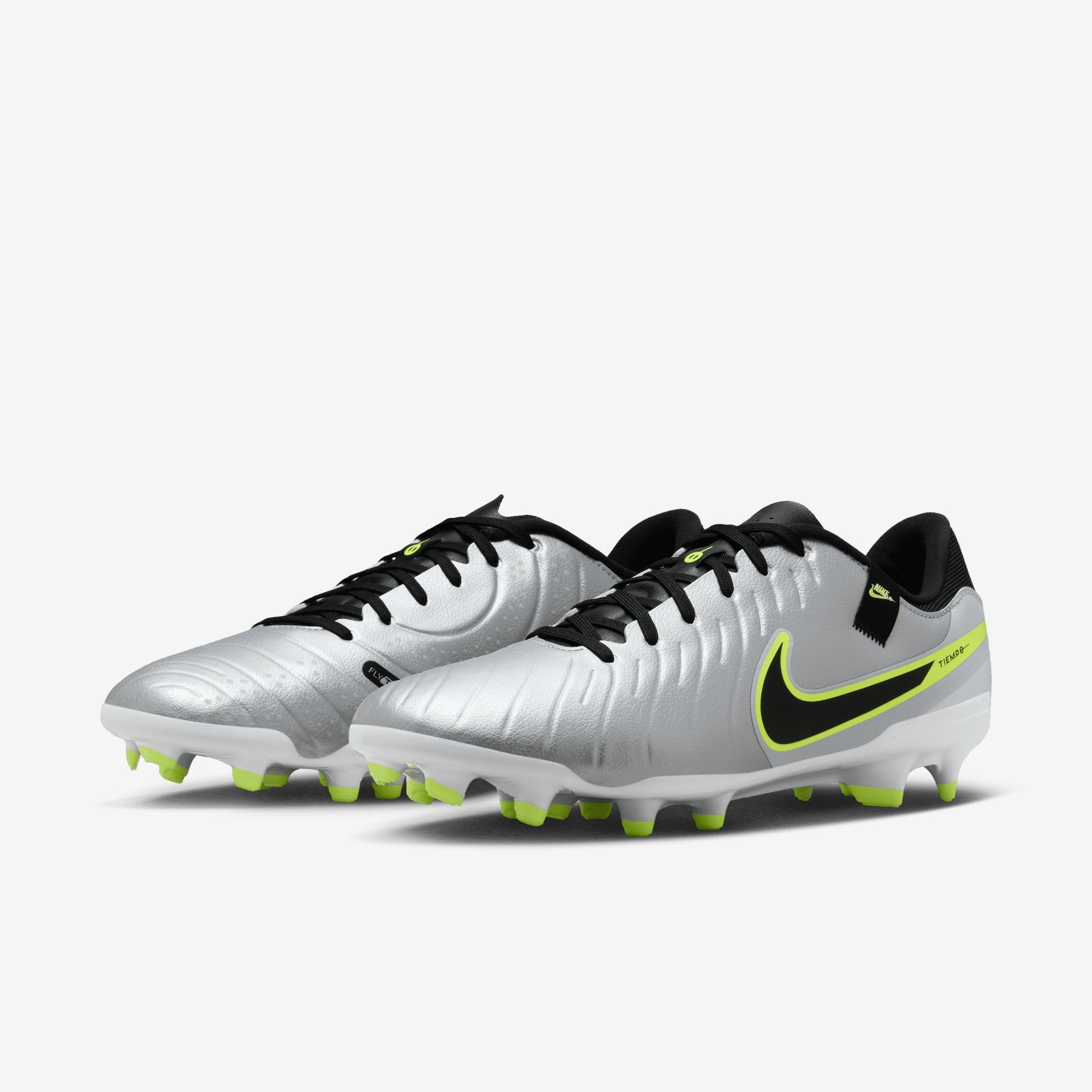 Nike Tiempo Legend 10 Academy Multi-Ground Low-Top Soccer Cleats - Metallic Silver/Black-Volt