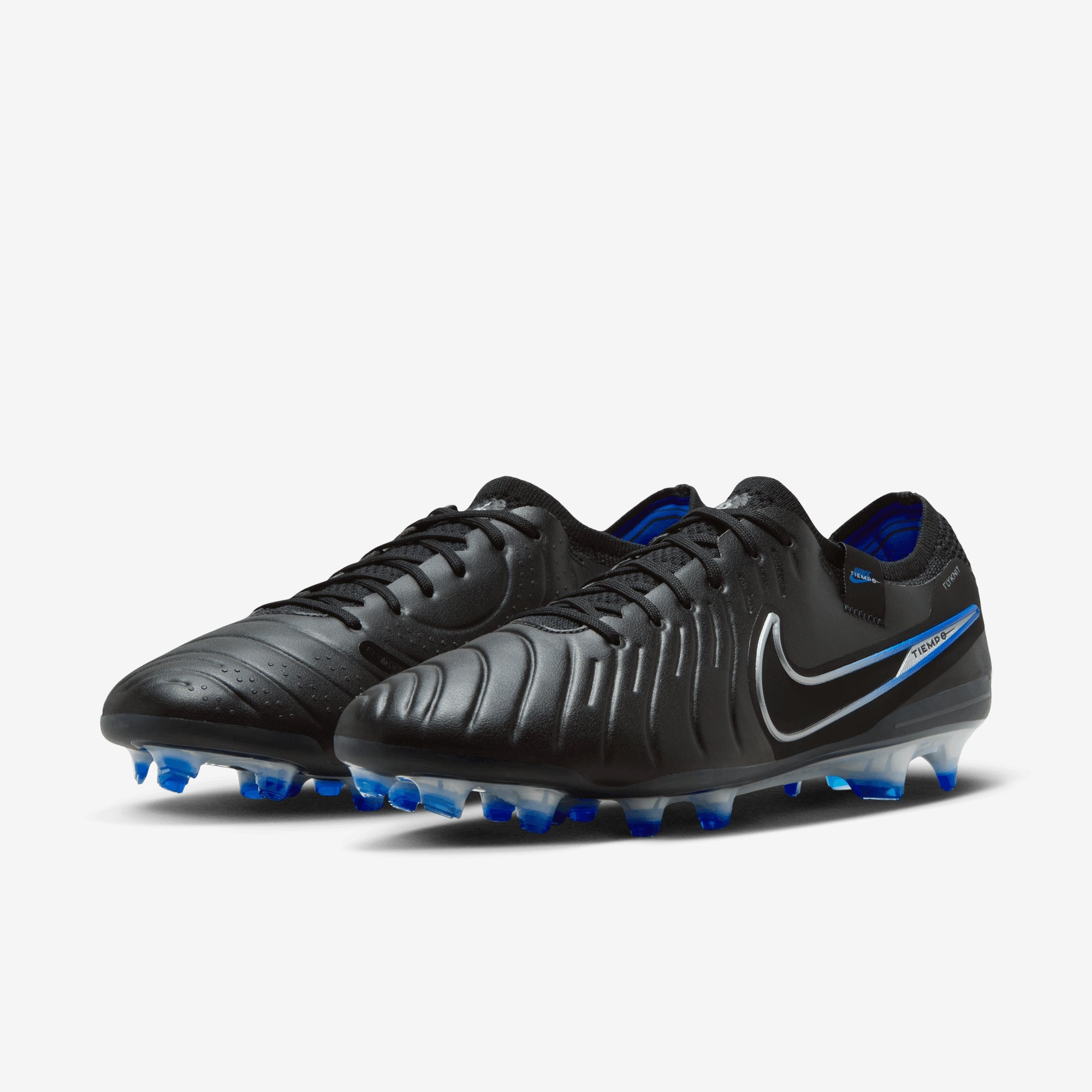 Nike Tiempo Legend 10 Elite FG Low-Top Soccer Cleats - Black/Chrome-Hyper Royal