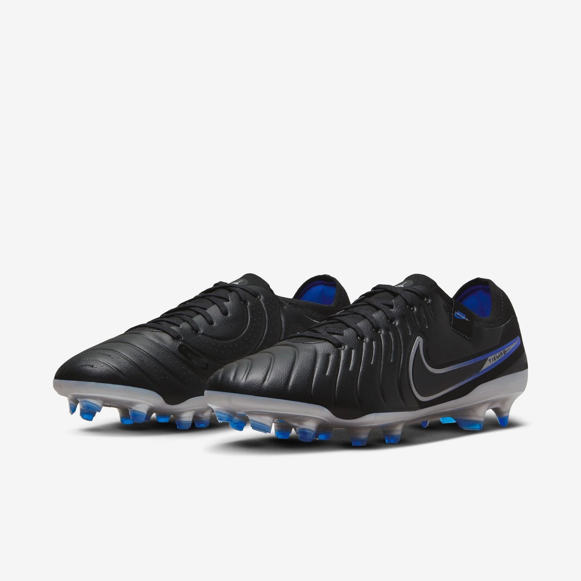 Nike Tiempo Legend 10 Pro FG Low-Top Soccer Cleats - Black/Chrome/Hyper Royal