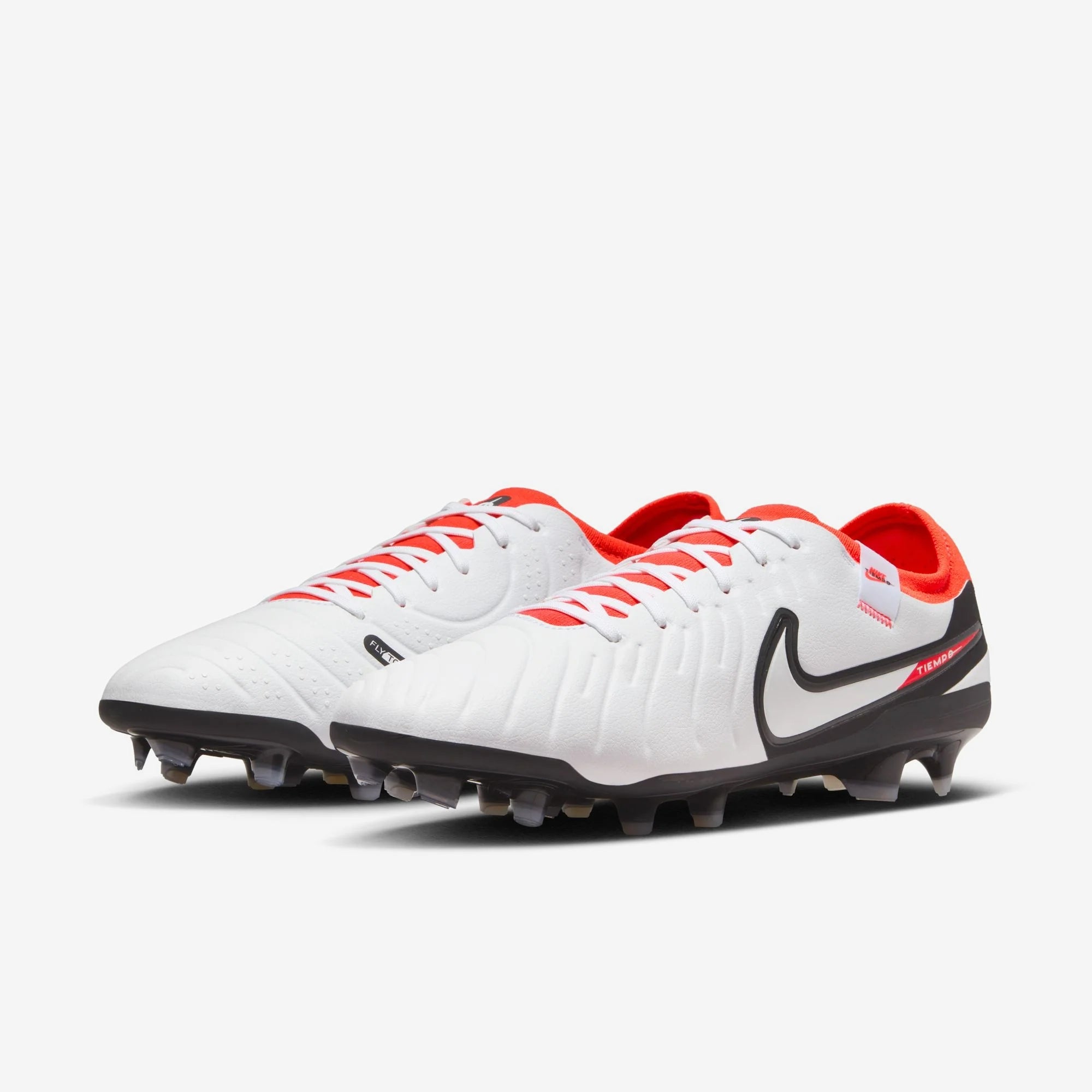 Nike Tiempo Legend 10 Pro FG Low-Top Soccer Cleats - White/Bright Crimson/Black