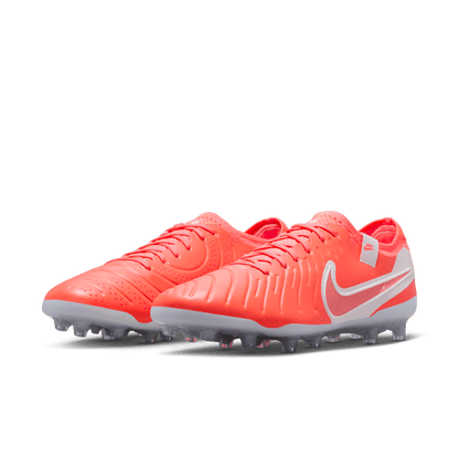 Nike Tiempo Legend 10 Pro AG Low-Top Soccer Cleats - Hot Lava/White