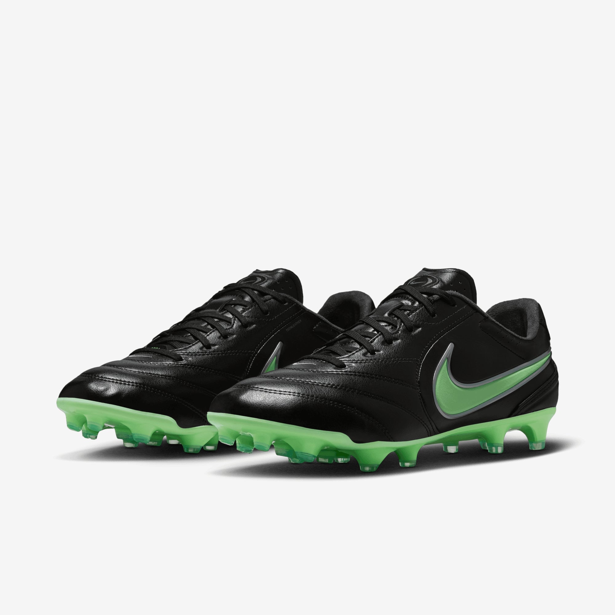 Nike Tiempo Ligera Pro Firm-Ground Low-Top Soccer Cleats - Black/Illusion Green-Black