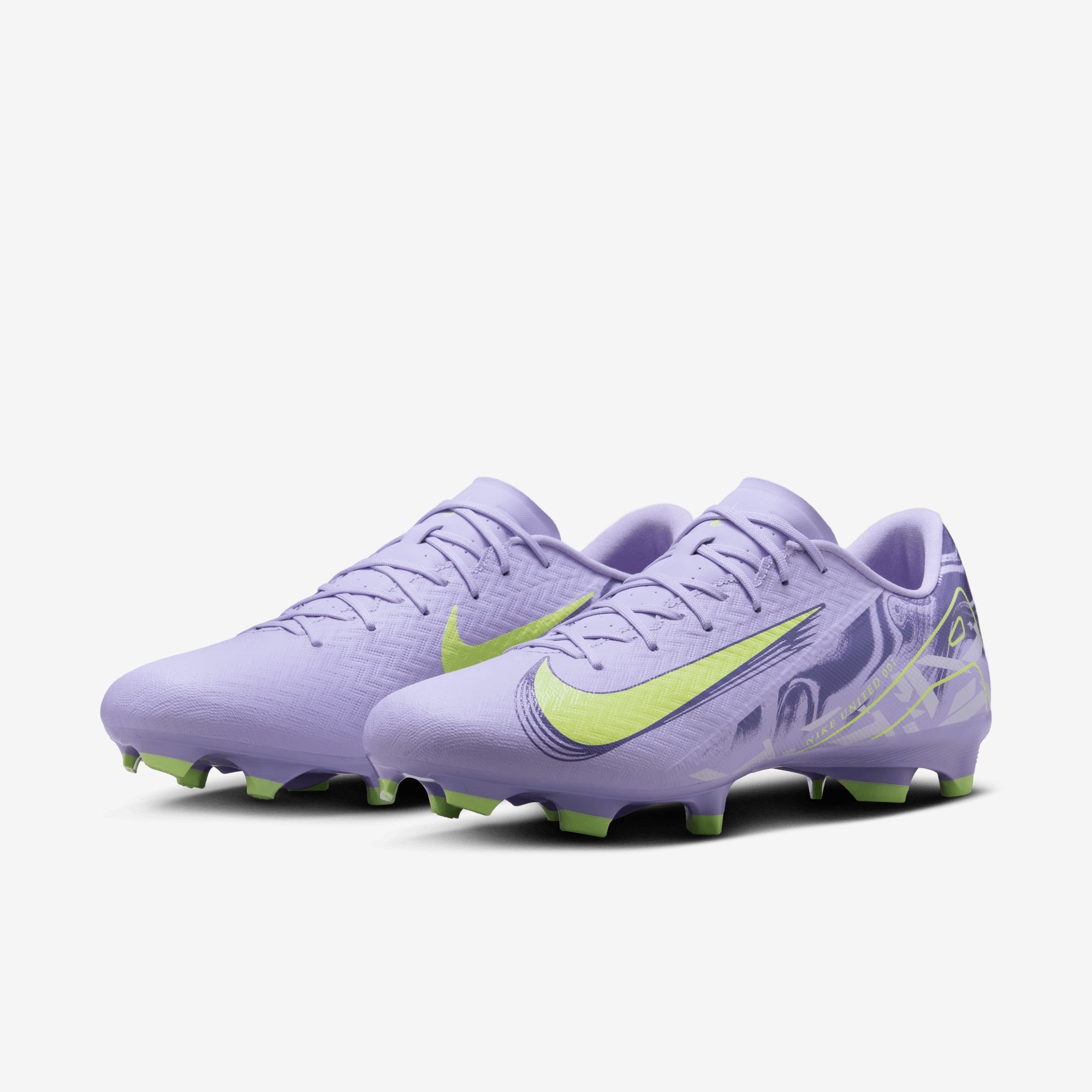 Nike United Mercurial Vapor 16 Academy MG Low-Top Soccer Cleats - Purple Agate/Barely Volt