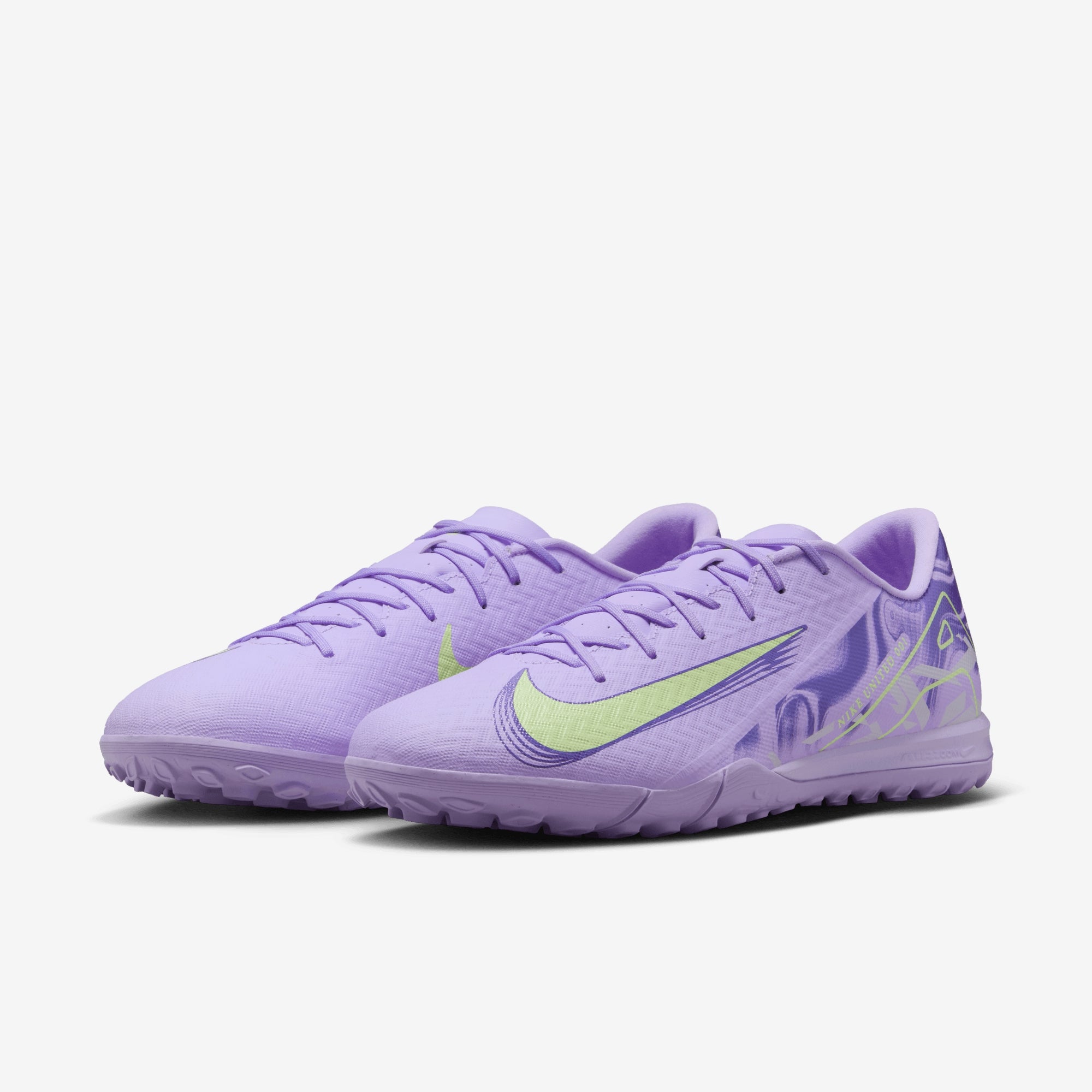 Nike United Mercurial Vapor 16 Academy TF Low-Top Soccer Shoes - Purple Agate/Barely Volt