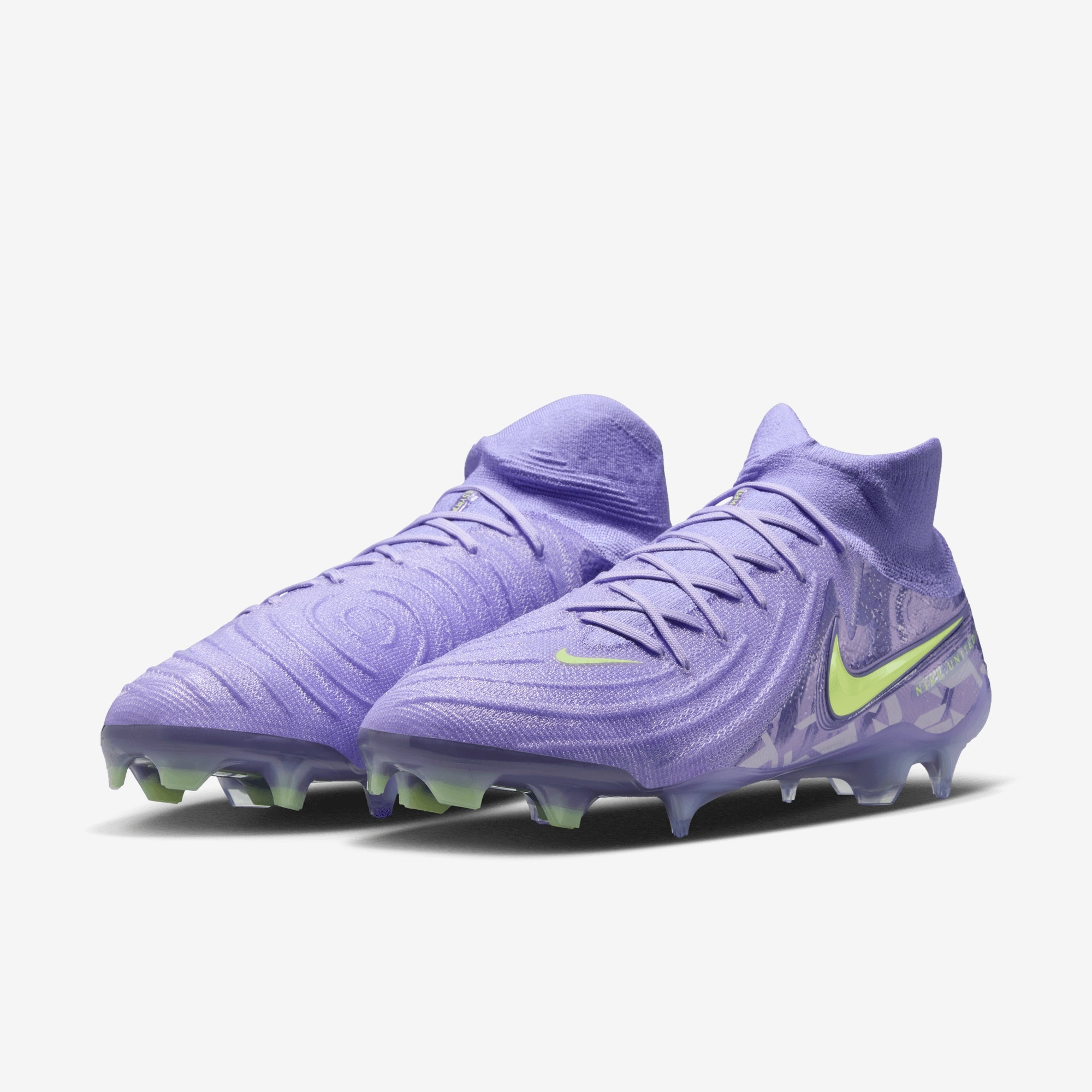 Nike United Phantom Luna 2 Elite FG High-Top Soccer Cleats - Purple Agate/Barely Volt