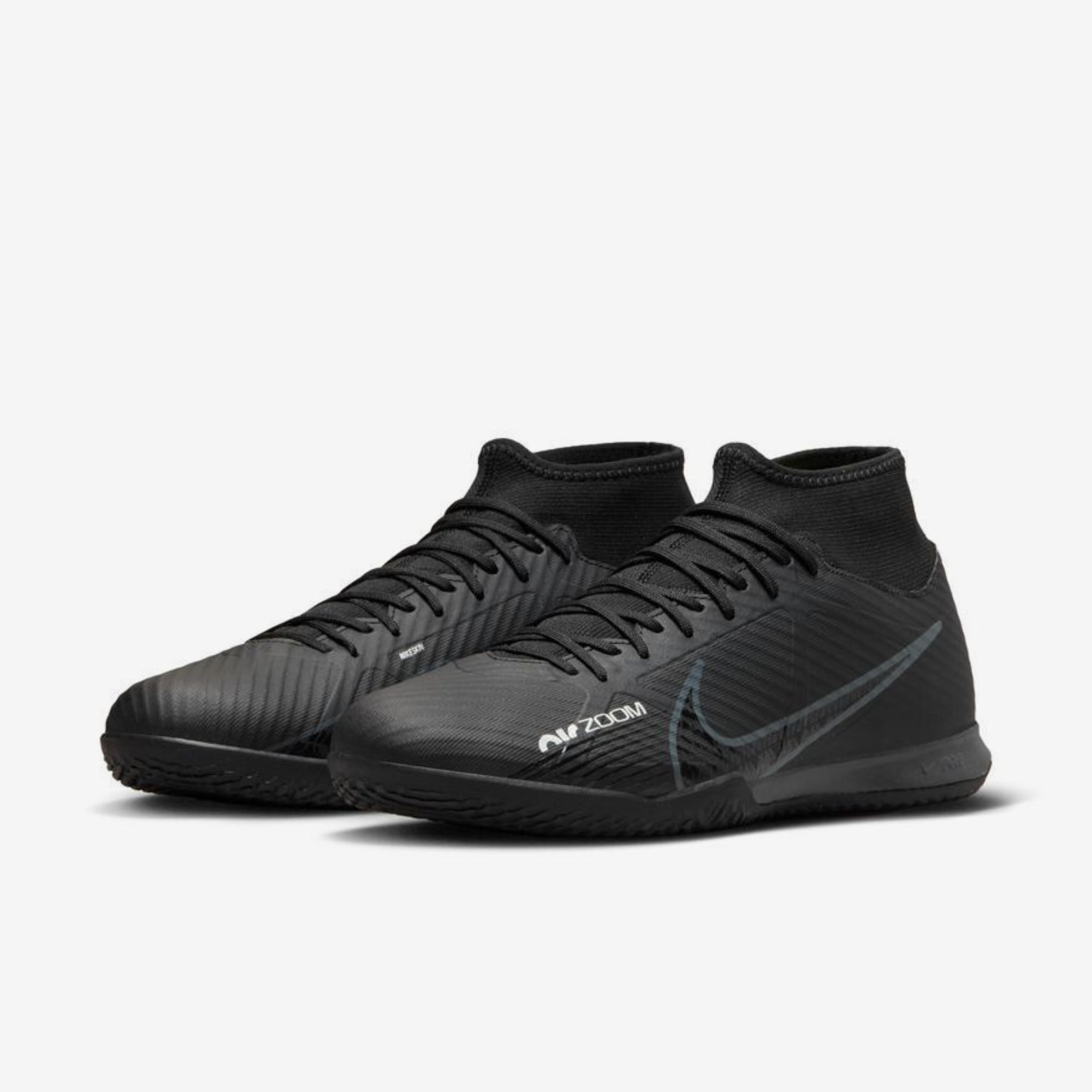 Nike Zoom Mercurial Superfly 9 Academy Indoor/Court High-Top Soccer Shoes - Black/Summit White/Volt/Dark Smoke Grey