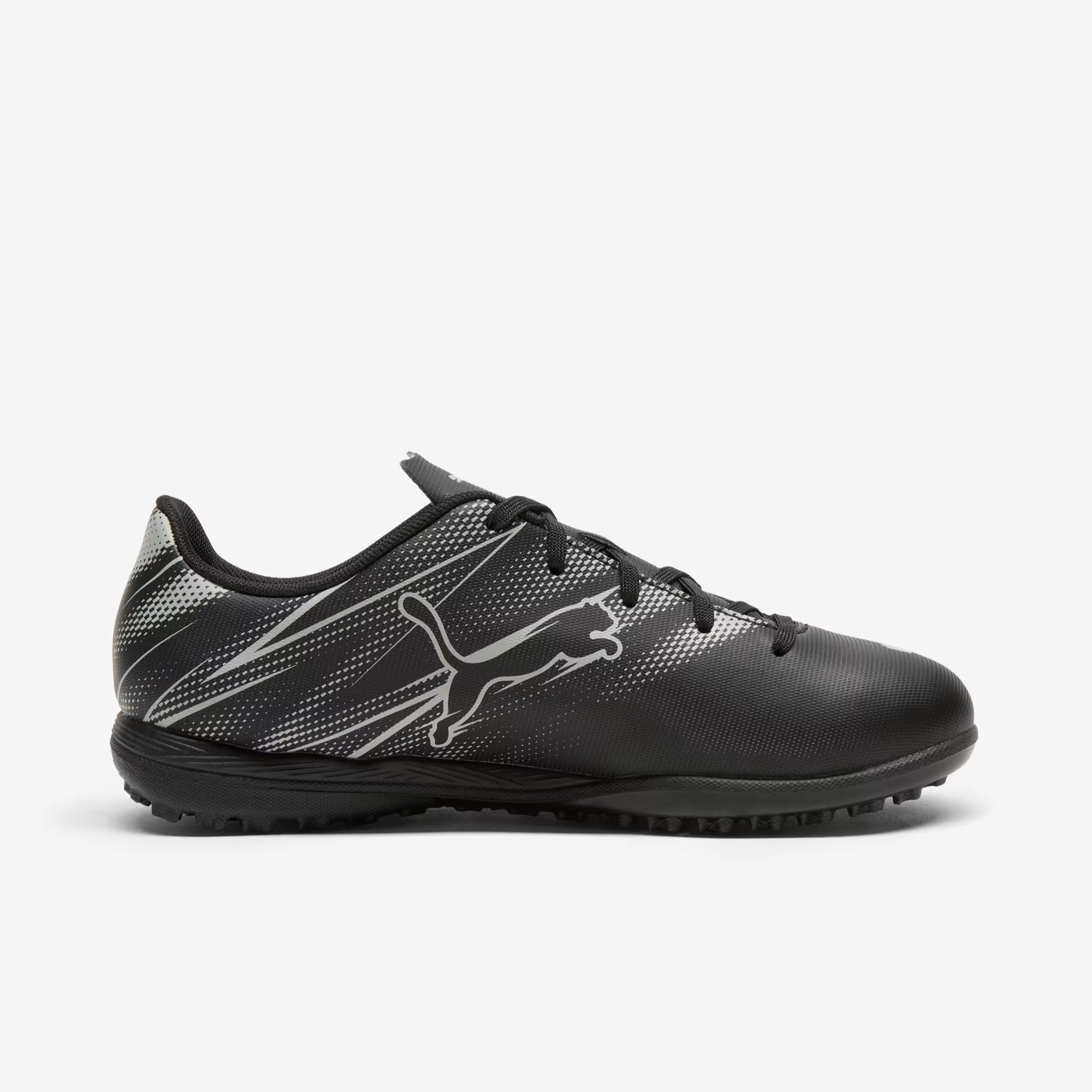 PUMA ATTACANTO Little/Big Kids' Turf Low-Top Soccer Shoes - PUMA Black-Silver Mist