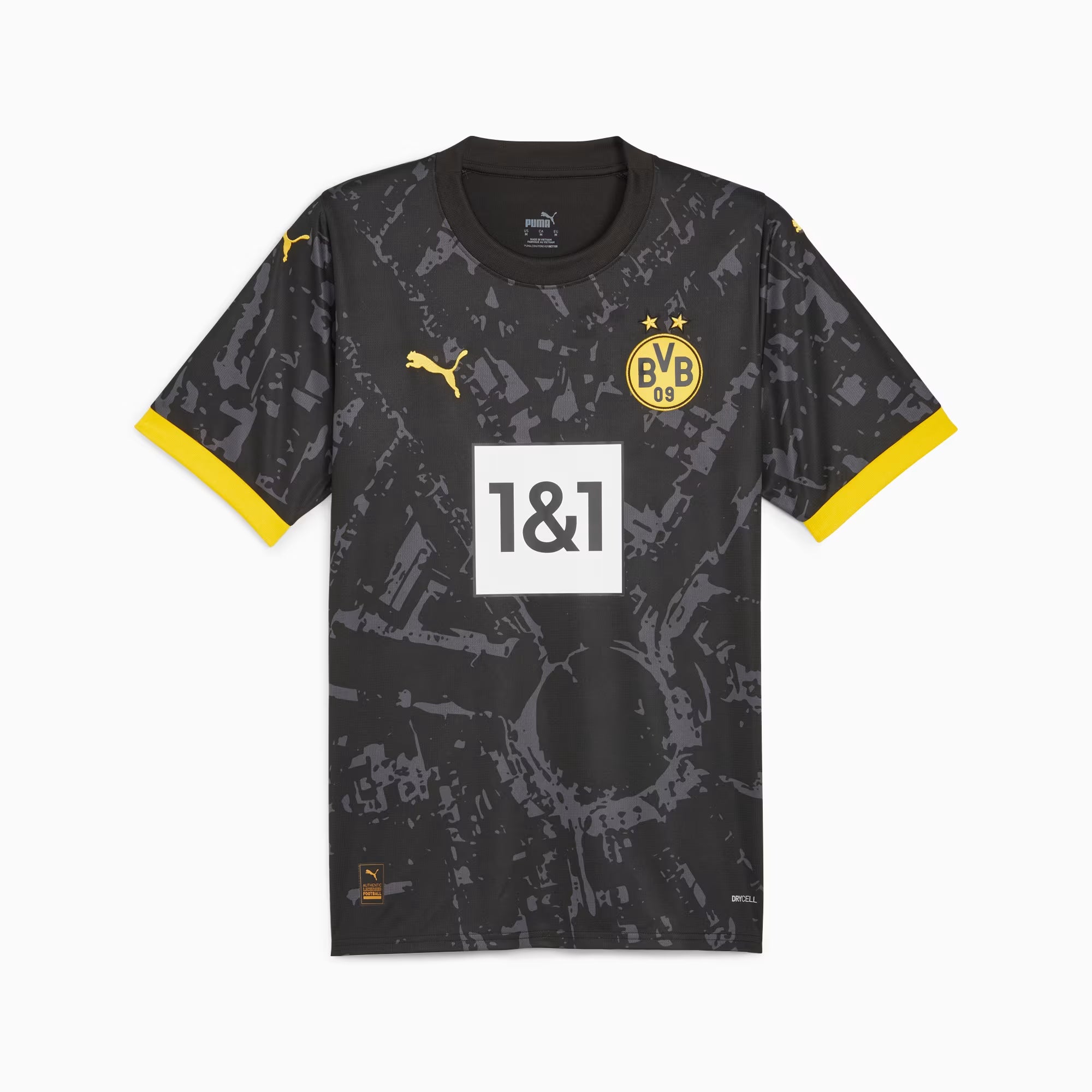 PUMA Borussia Dortmund 2023/24 Stadium Away Men's Soccer Replica Jersey - PUMA Black-Cyber Yellow