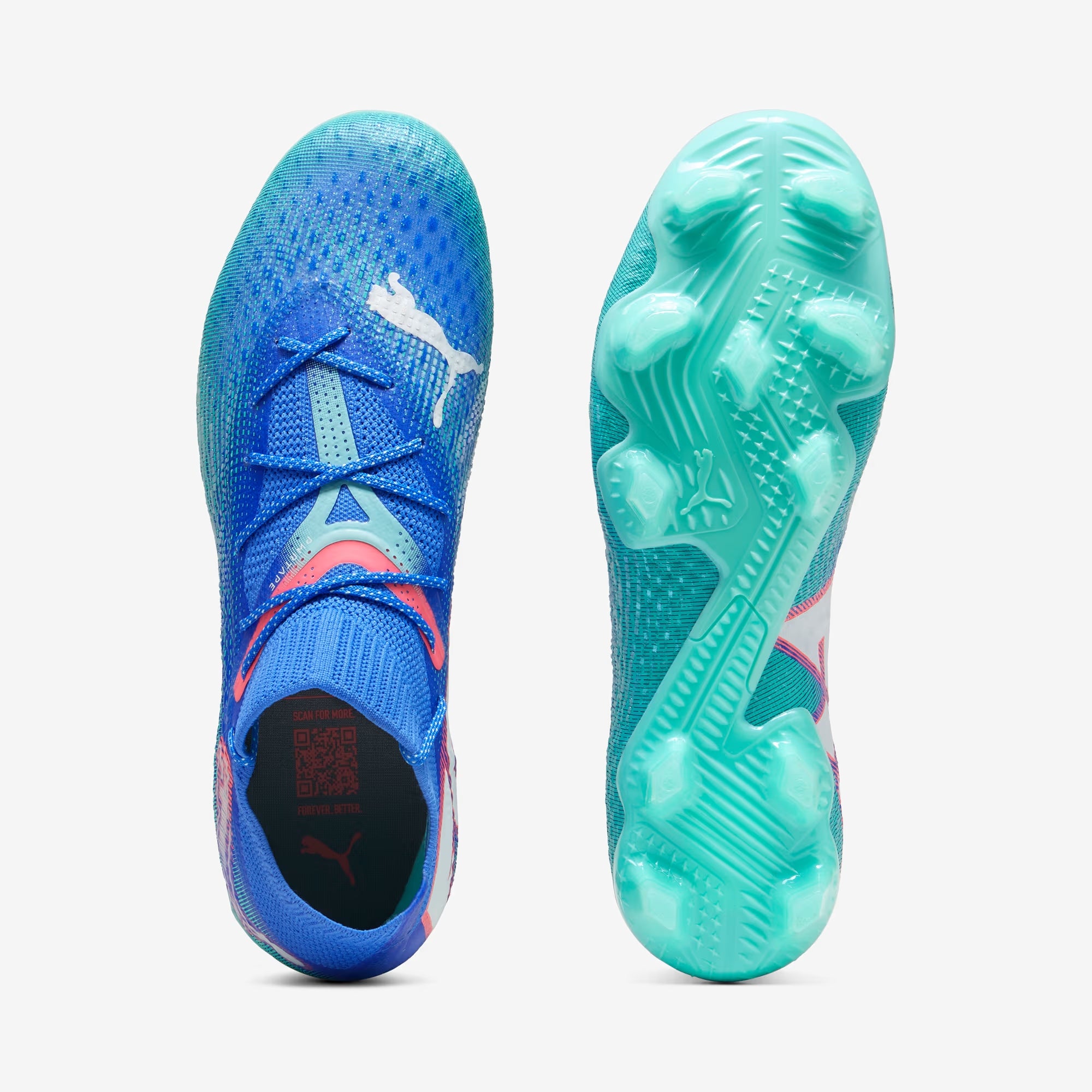 PUMA FUTURE 7 ULTIMATE Firm/Artificial-Ground Low-Top Soccer Cleats - Bluemazing-PUMA White-Electric Peppermint