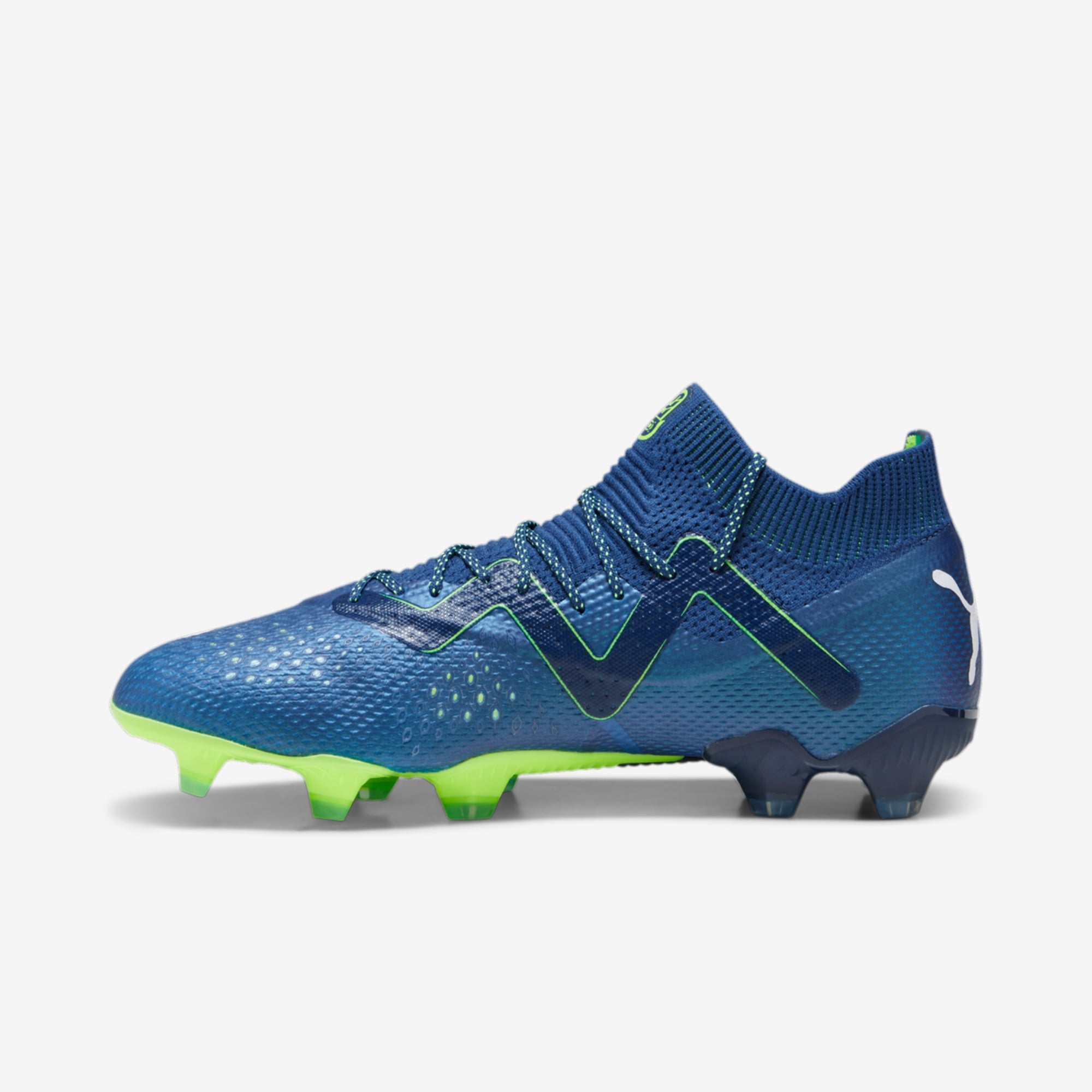 PUMA FUTURE ULTIMATE Firm/Artificial-Ground Low-Top Soccer Cleats - Persian Blue-PUMA White-Pro Green
