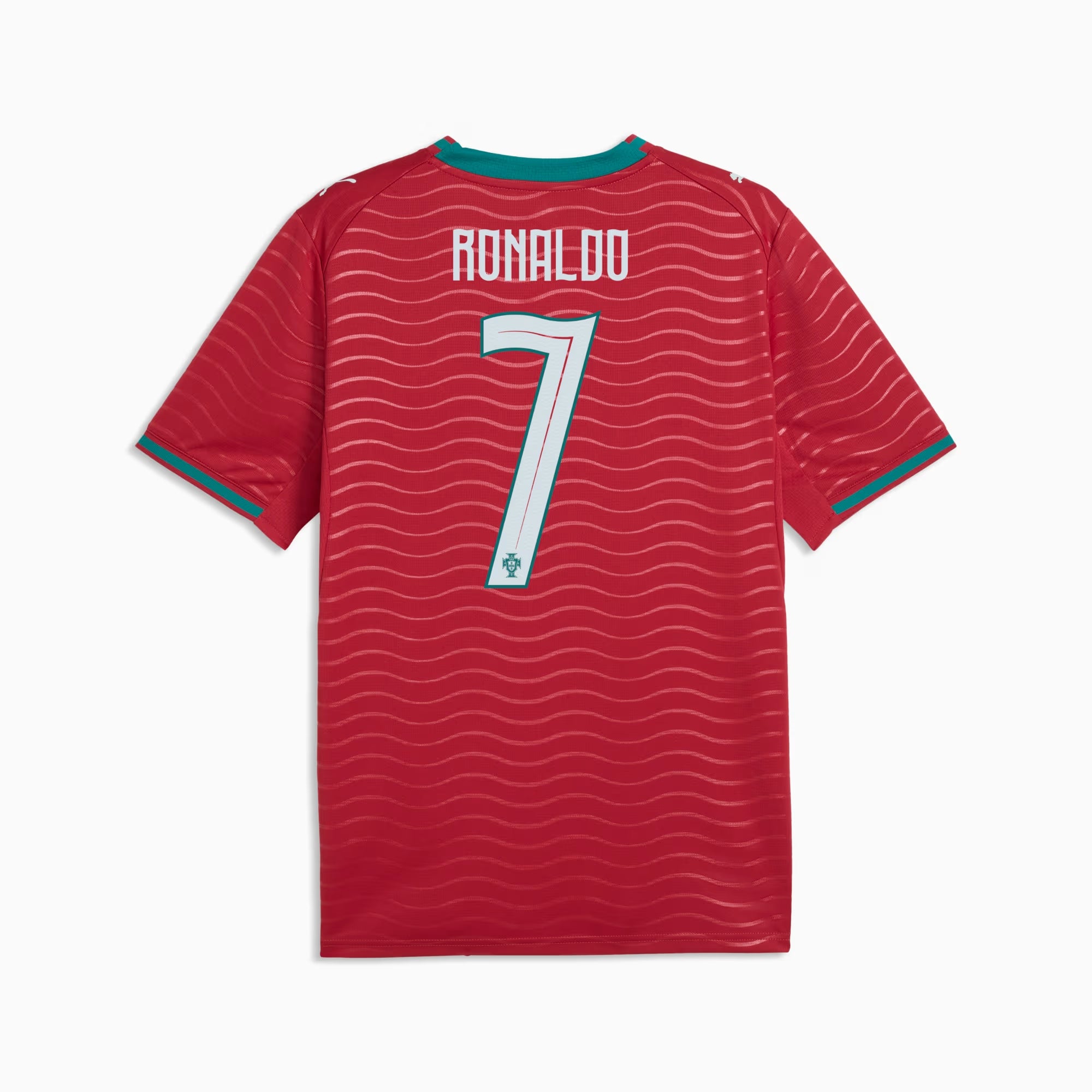 PUMA Portugal 2026 Stadium Home Ronaldo Men's Soccer Jersey - Club Red-Green Lagoon