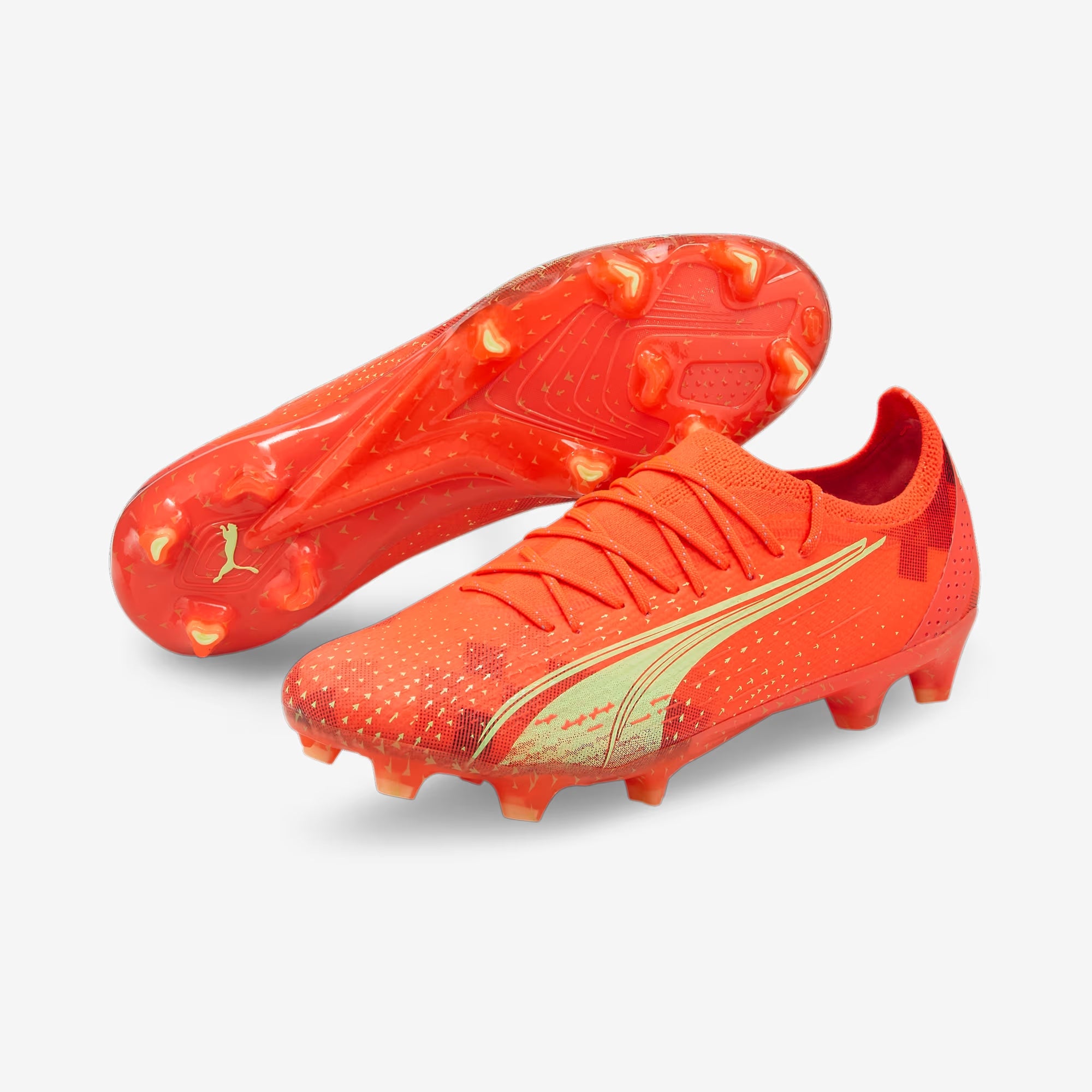PUMA ULTRA ULTIMATE Firm/Artificial-Ground Low-Top Soccer Cleats - Fiery Coral-Fizzy Light-PUMA Black