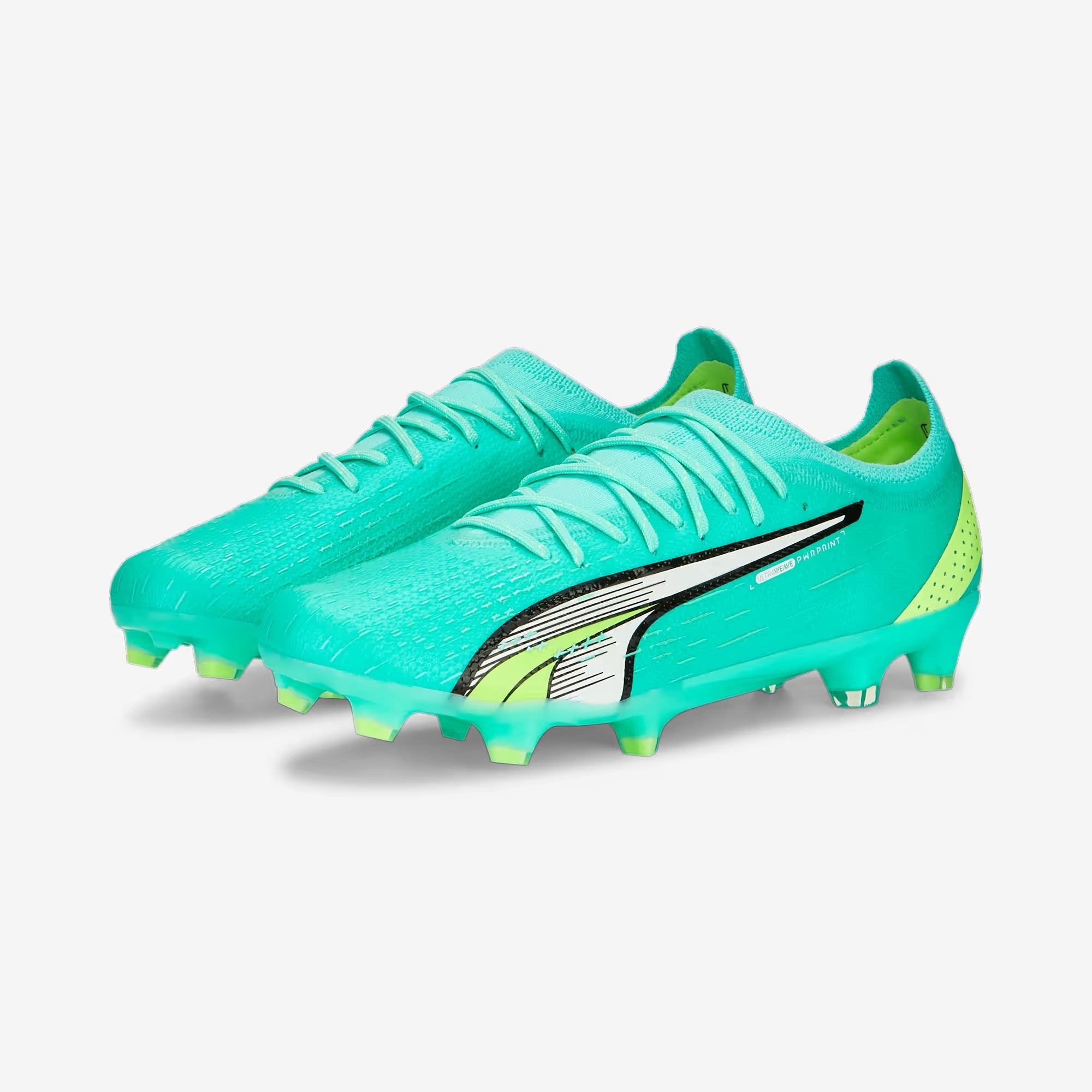 PUMA ULTRA ULTIMATE Firm/Artificial-Ground Low-Top Soccer Cleats - Electric Peppermint-PUMA White-Fast Yellow