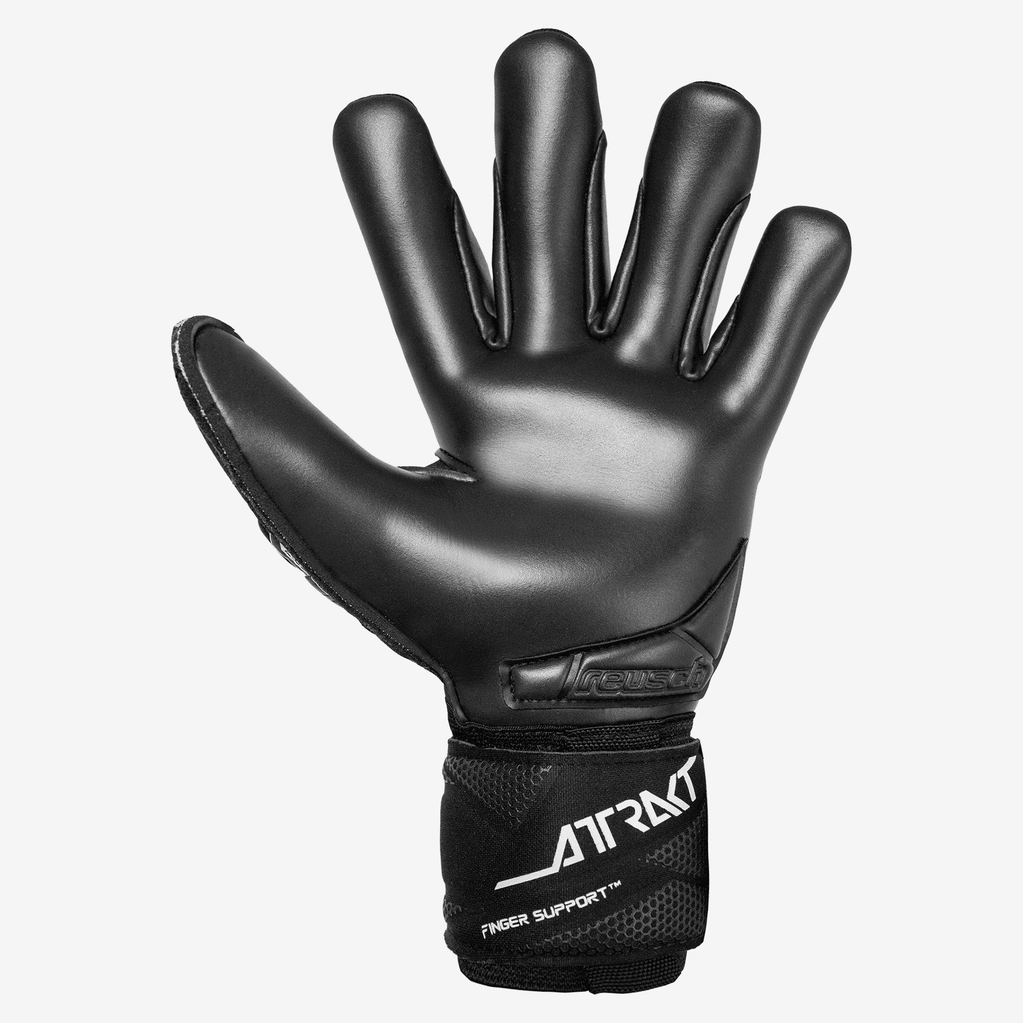 Reusch Attrakt Freegel Infinity Finger Support Soccer Goalkeeper Gloves - Black