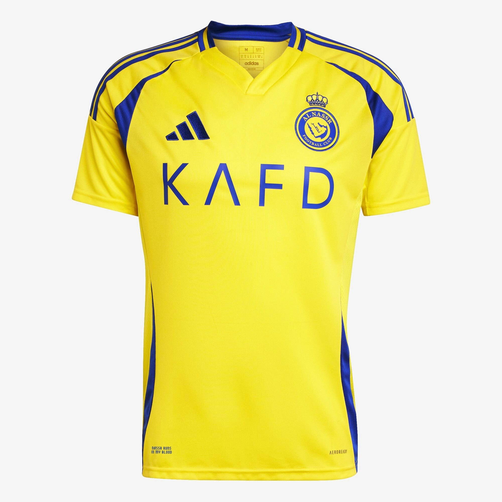 adidas Al Nassr FC 2024/25 Ronaldo Stadium Home Men's AEROREADY Soccer Replica Jersey - Impact Yellow / Royal Blue