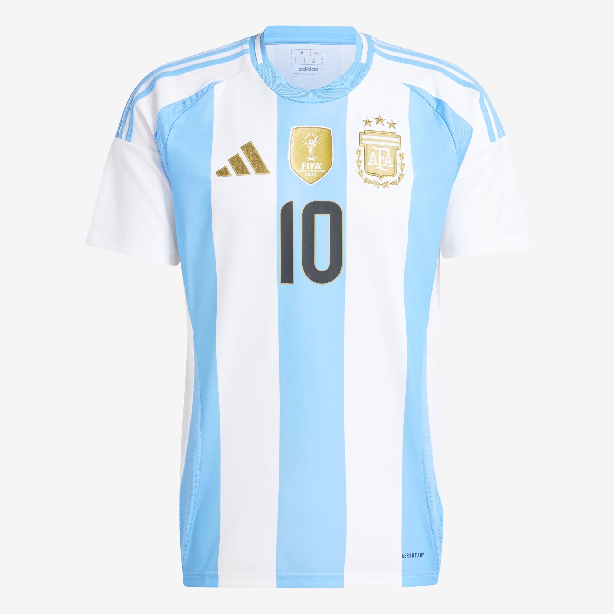 adidas Argentina 2024 Messi Stadium Home Men's AEROREADY Soccer Replica Jersey - White / Blue Burst