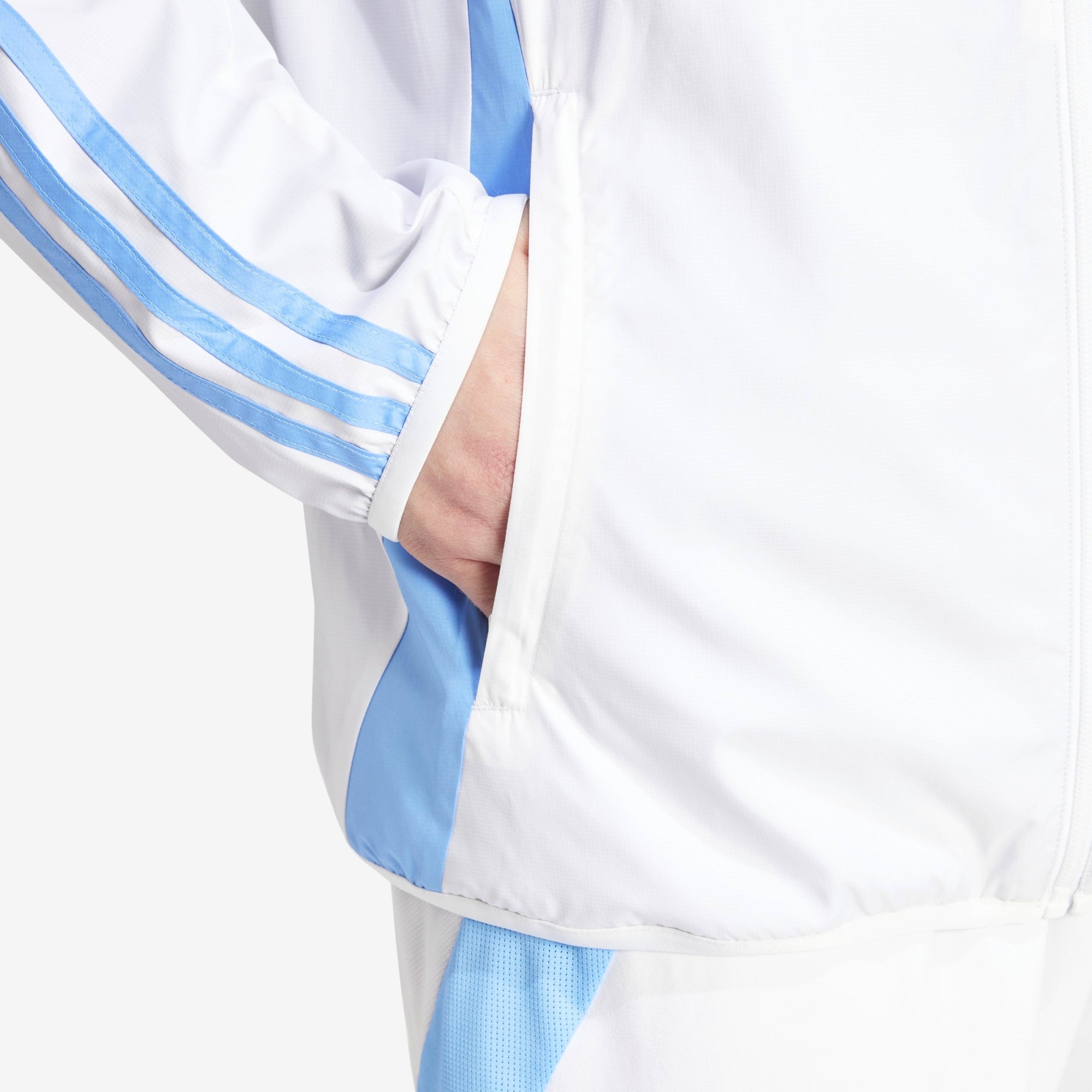 adidas Argentina Anthem Men's Full-Zip Soccer Jacket - White / Lucid Blue