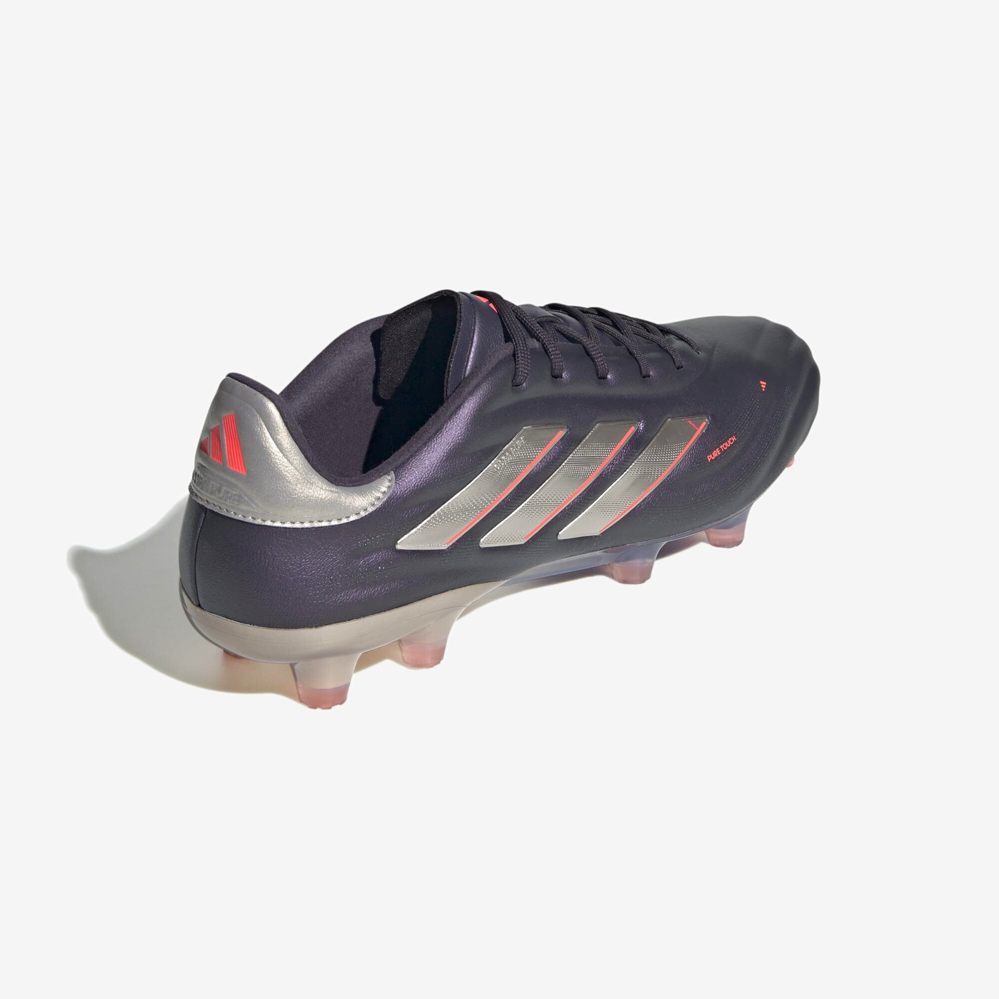 adidas Copa Pure 2 Elite FG Low-Top Soccer Cleats - Aurora Black / Platinum Metallic / Turbo