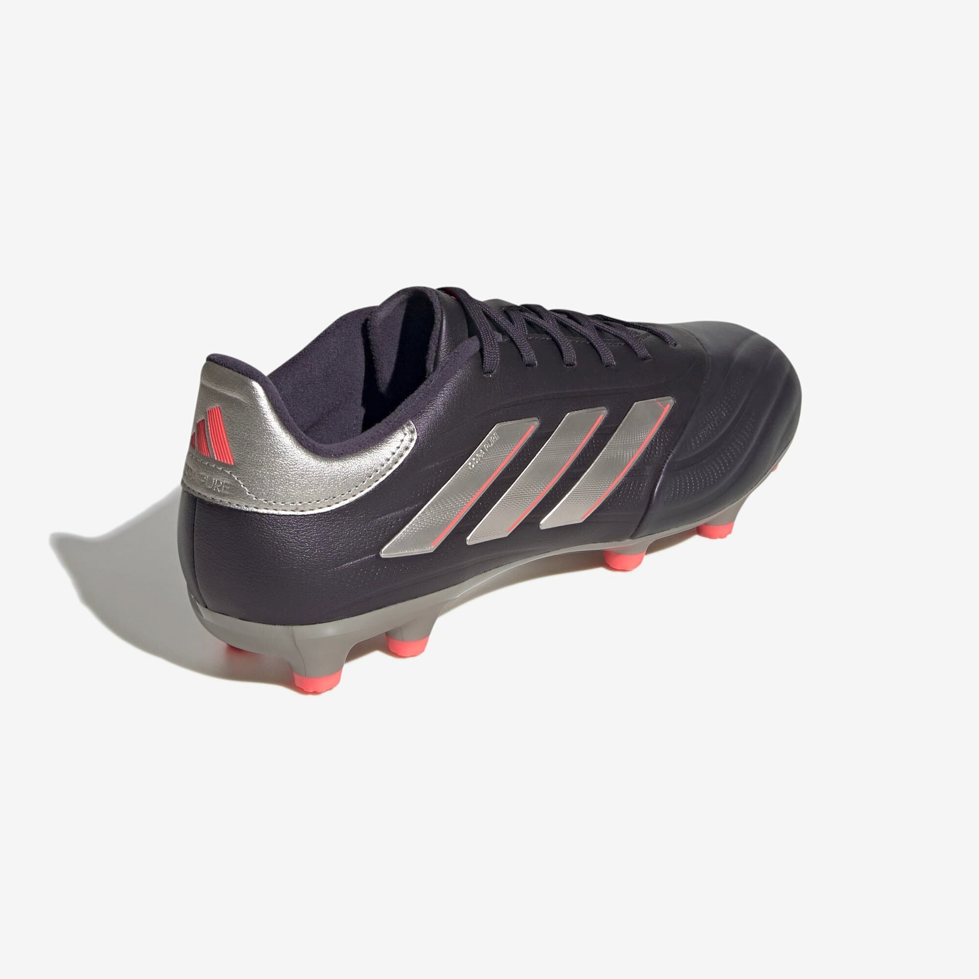 adidas Copa Pure 2 League FG Low-Top Soccer Cleats - Aurora Black / Platinum Metallic / Turbo