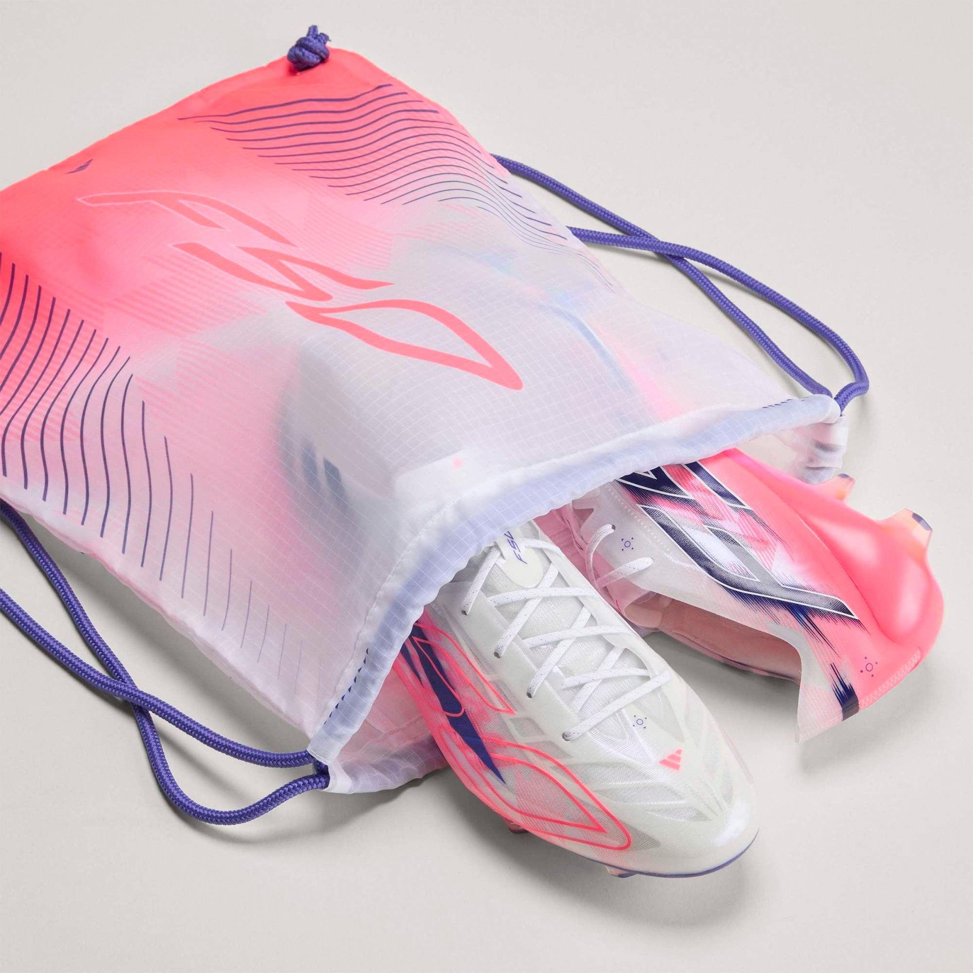 adidas F50 Hyperfast EVO Firm-Ground Low-Top Soccer Cleats - Cloud White / Solar Purple / Solar Turbo