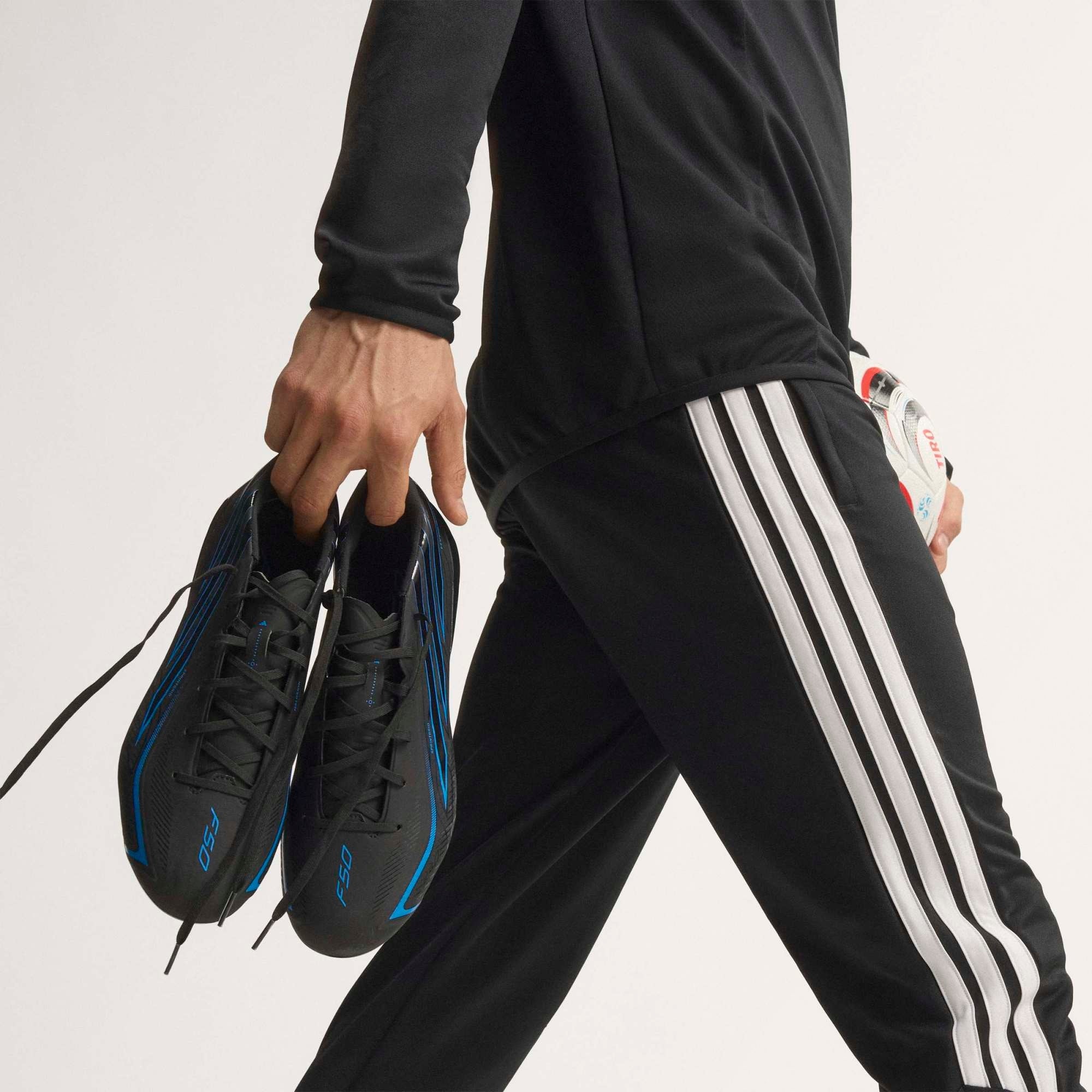 adidas F50 Hyperfast League Firm-Ground Low-Top Soccer Cleats - Core Black / Core Black / Lucid Ray Blue