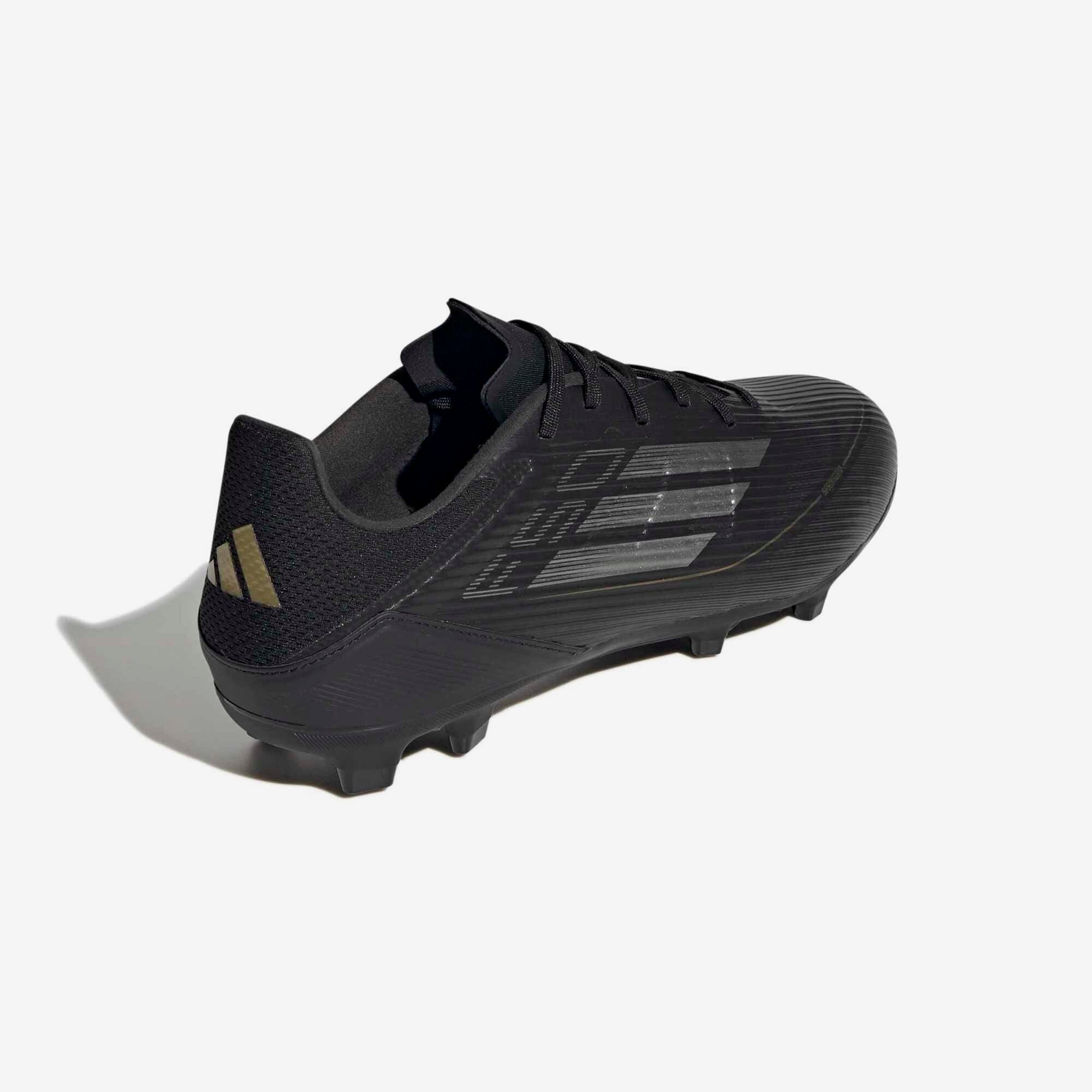 adidas F50 League Firm/Multi-Ground Low-Top Soccer Cleats - Core Black / Iron Metallic / Gold Metallic