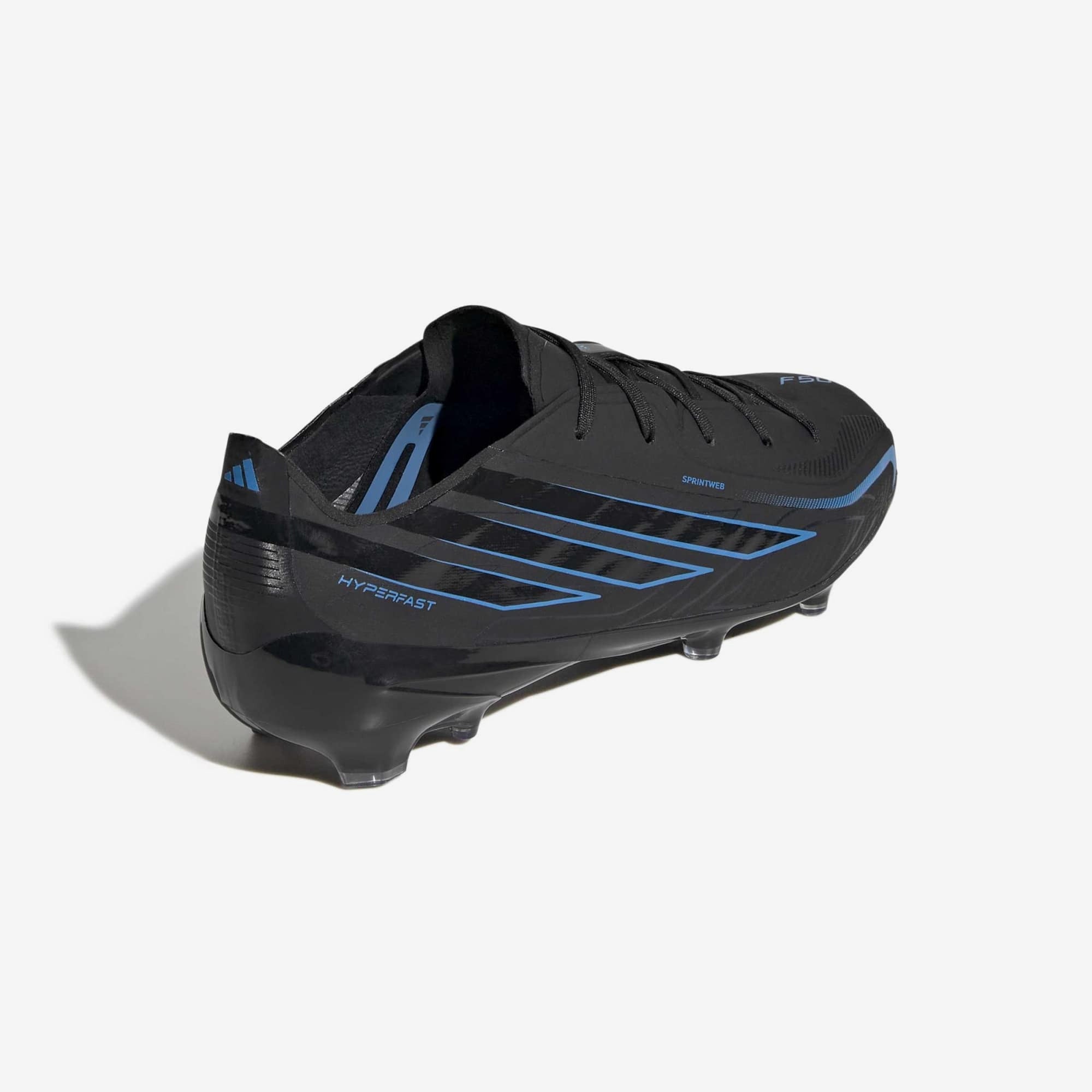 adidas Jr. F50 Hyperfast Elite Big Kids' Firm-Ground Low-Top Soccer Cleats - Core Black / Core Black / Lucid Ray Blue