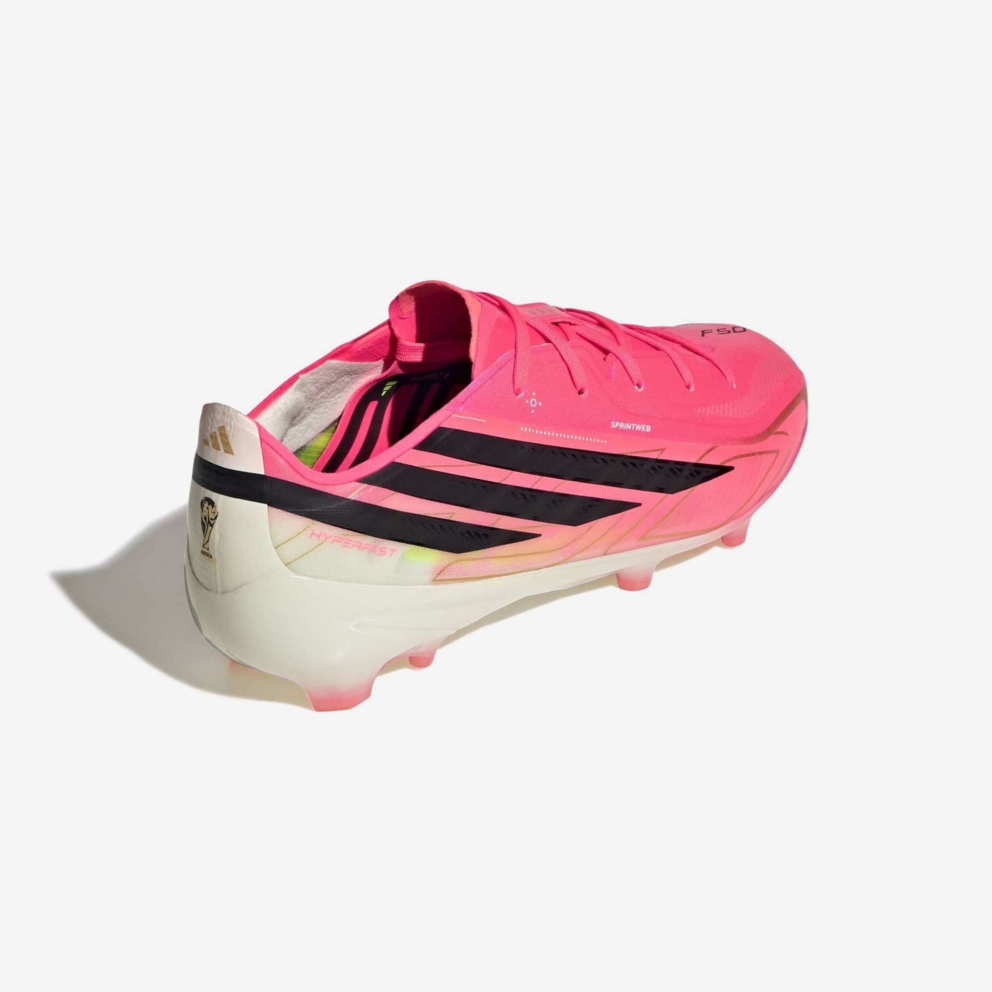adidas Jr. F50 Hyperfast Elite Big Kids' Firm-Ground Low-Top Soccer Cleats - Solar Turbo / Core Black / Gold Met.