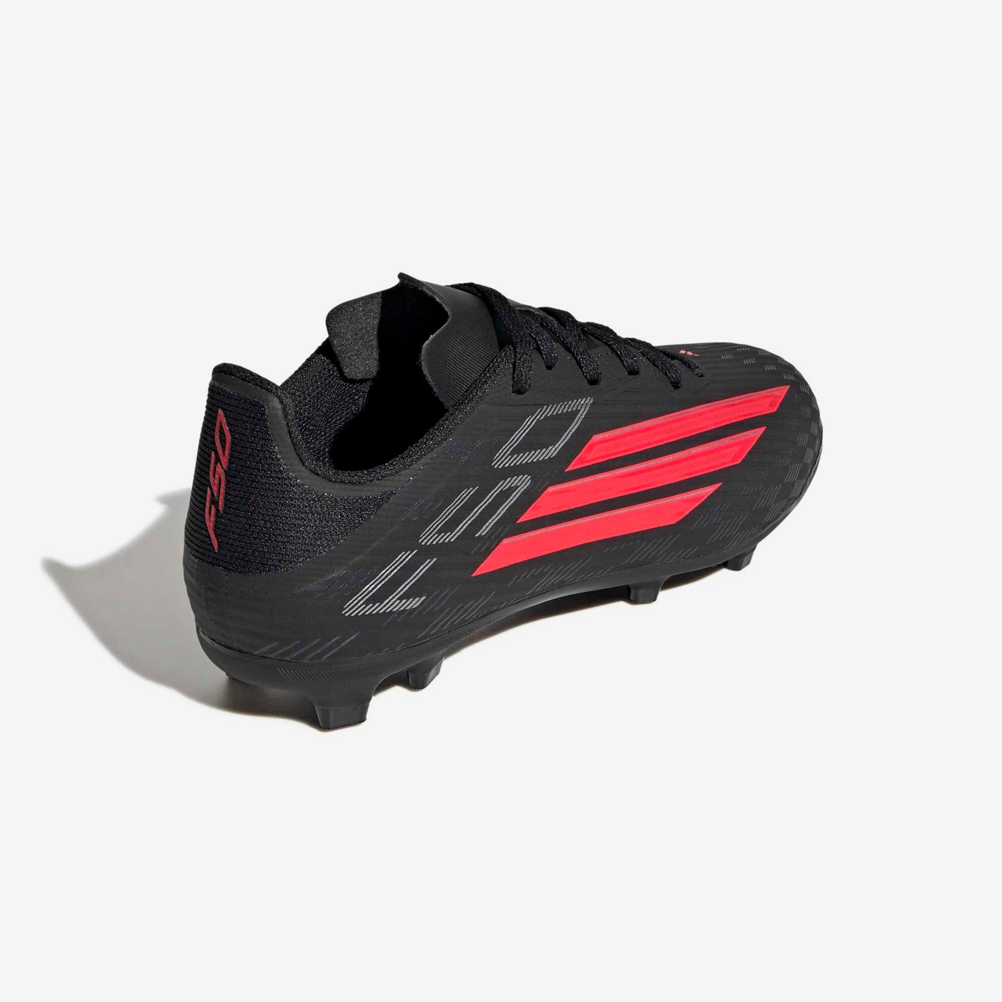 adidas Jr. F50 League Big Kids' Firm/Multi-Ground Low-Top Soccer Cleats - Core Black / Lucid Red / Core Black