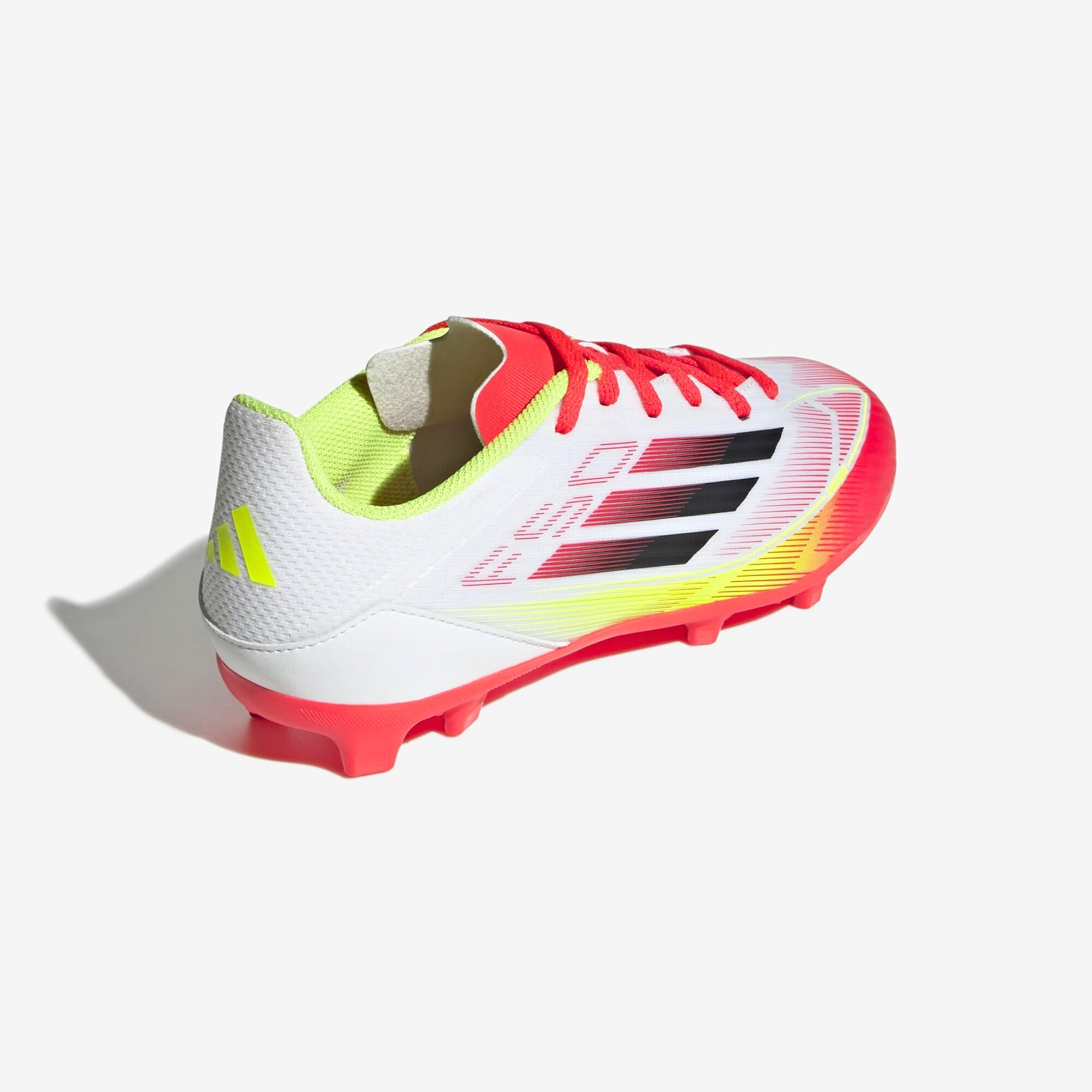 adidas Jr. F50 League Little/Big Kids' FG/MG Low-Top Soccer Cleats - Cloud White / Core Black / Solar Yellow