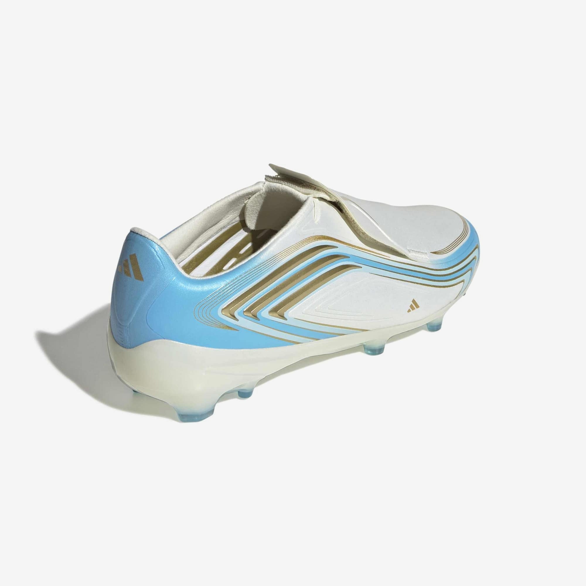 adidas Jr. F50 Messi Elite Big Kids' Firm-Ground Low-Top Soccer Cleats - Ivory / Semi Blue Burst / Icey Blue
