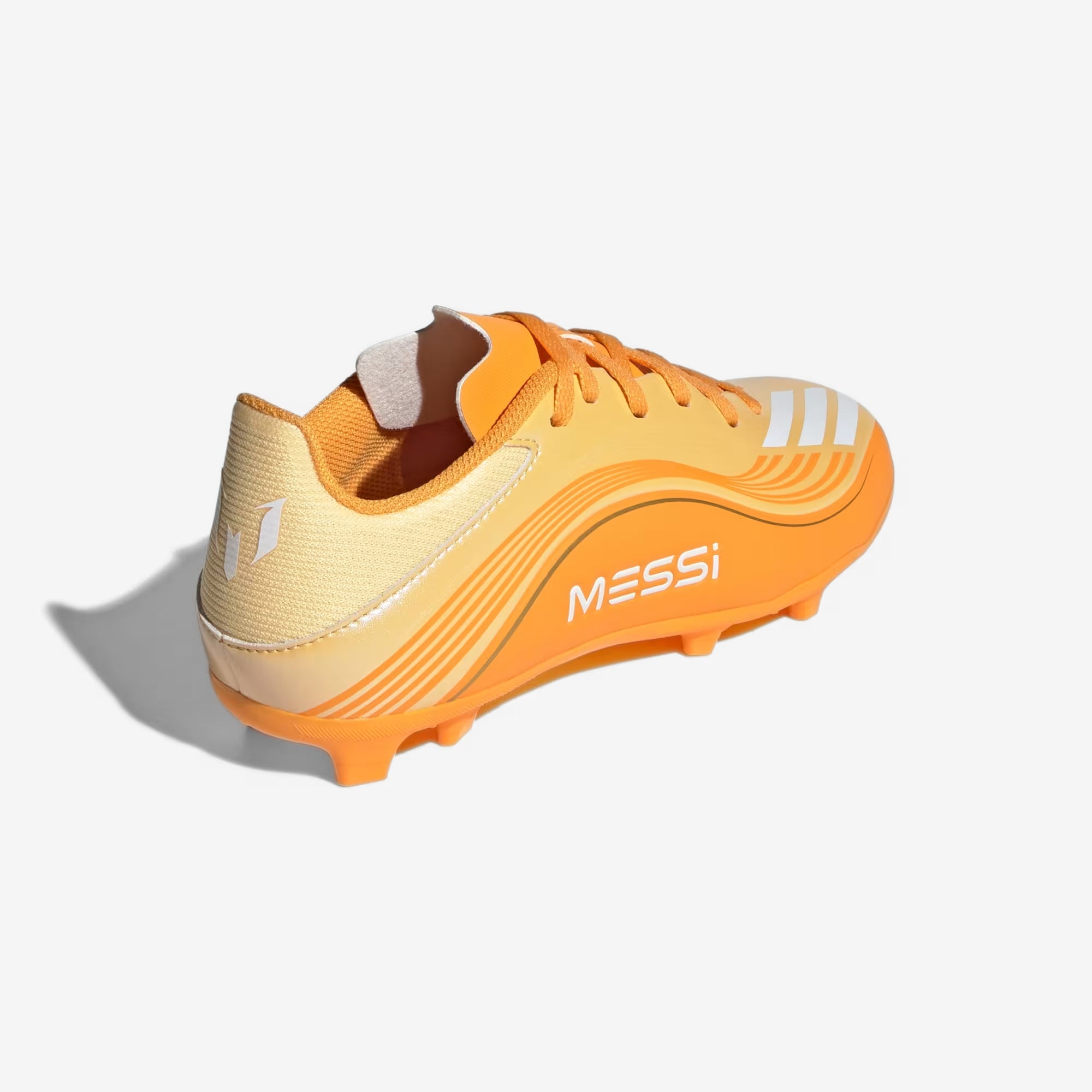 adidas Jr. F50 Messi League Big Kids' Firm/Multi-Ground Low-Top Soccer Cleats - Ice Tangerine / Gold Met. / Pure Tangerine