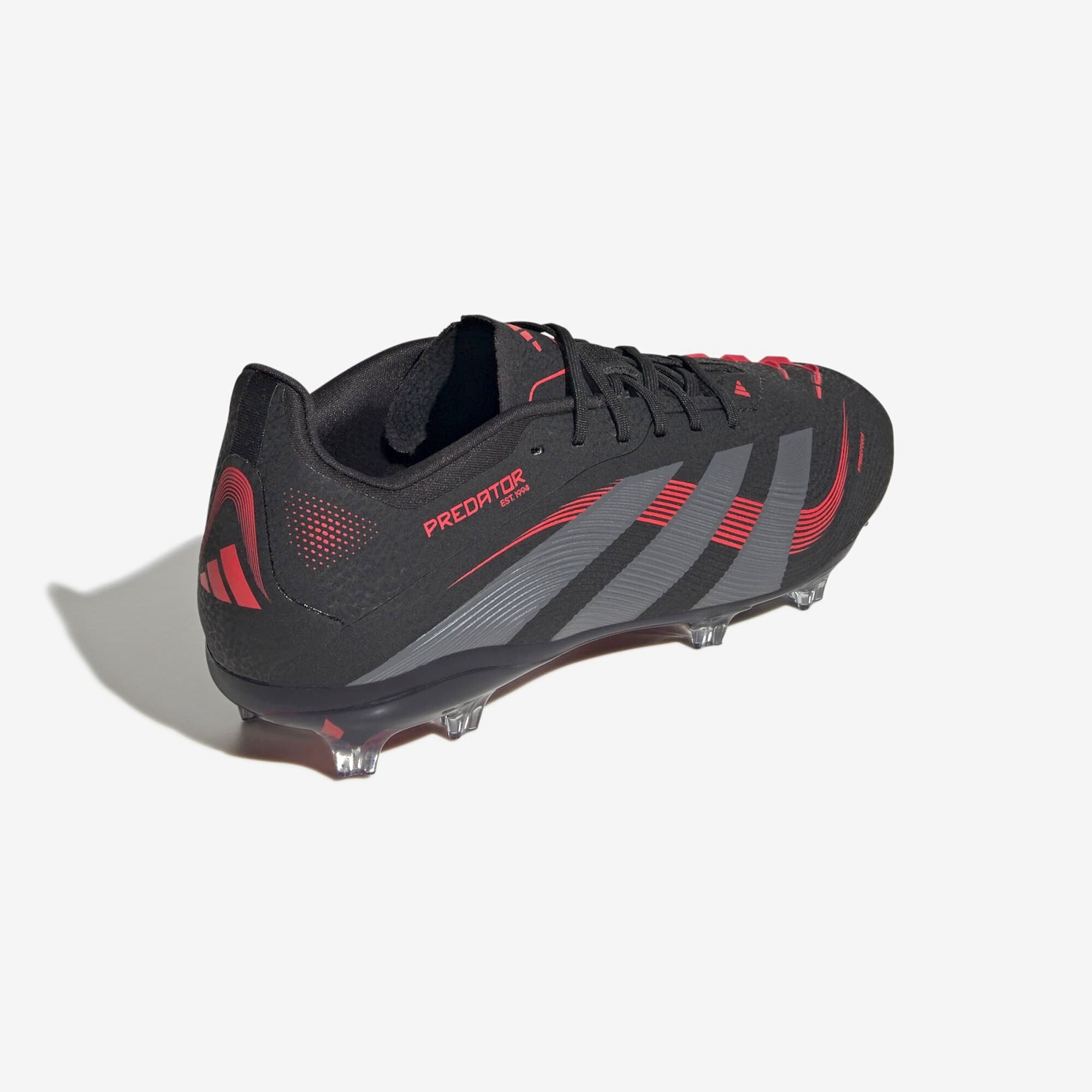 adidas Jr. Predator Elite Big Kids' FG Low-Top Soccer Cleats - Core Black / Grey Four / Lucid Red