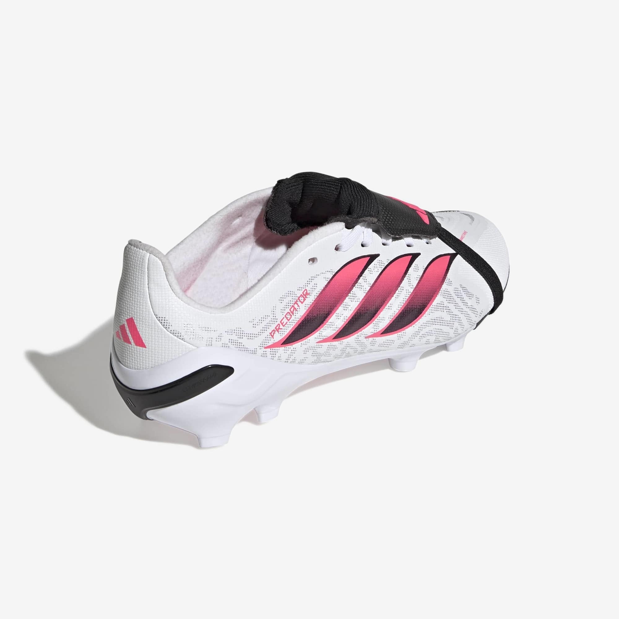 adidas Jr. Predator League Fold-Over Tongue Big Kids' Firm-Ground Low-Top Soccer Cleats - Cloud White / Solar Turbo / Core Black