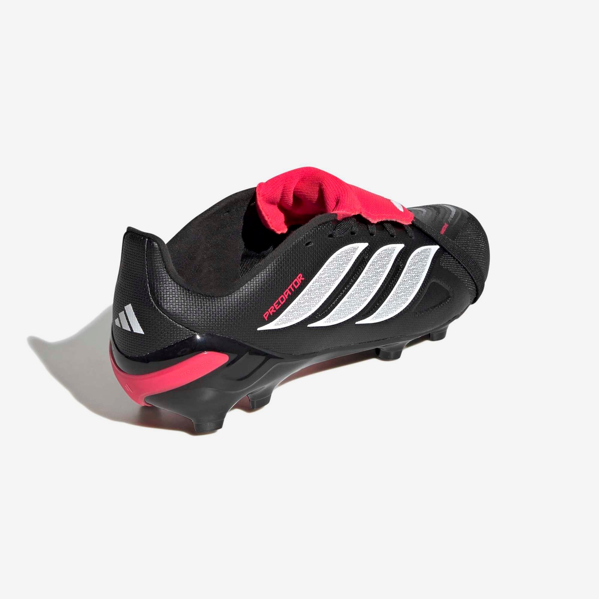 adidas Jr. Predator League Fold-Over Tongue Big Kids' Firm-Ground Low-Top Soccer Cleats - Core Black / Cloud White / Lucid Red