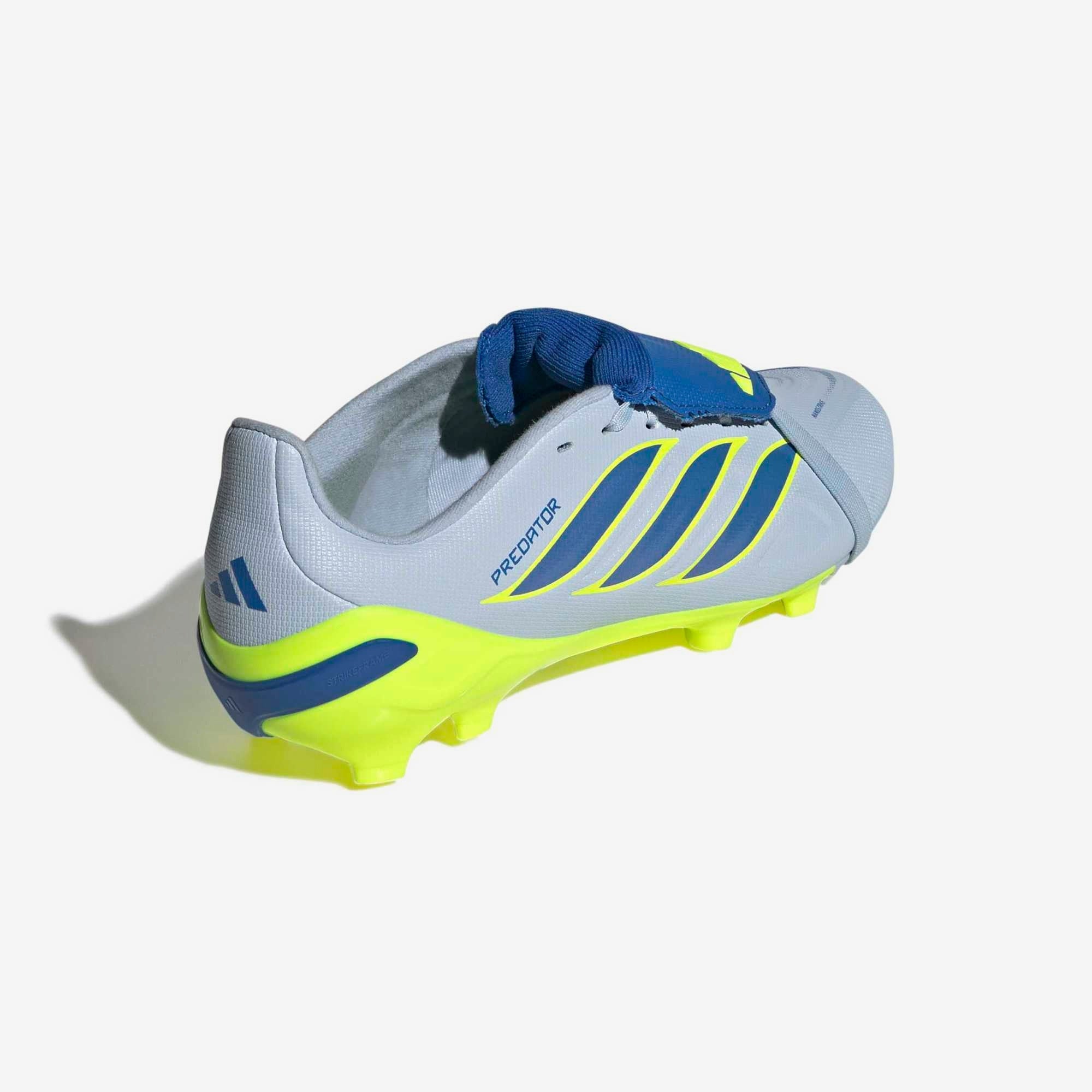 adidas Jr. Predator League Fold-Over Tongue Big Kids' Firm-Ground Low-Top Soccer Cleats - Crystal Sky / Ray Blue / Team Solar Yellow 2